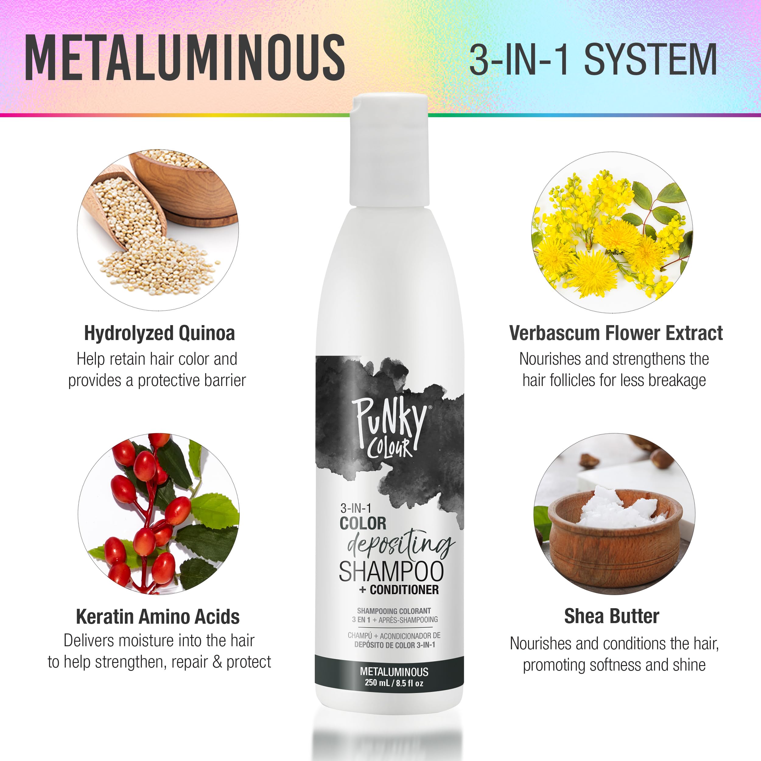 Punky Colour 3-in-1 Hair Color Depositing Conditioner & Cleanser – Metaluminous
