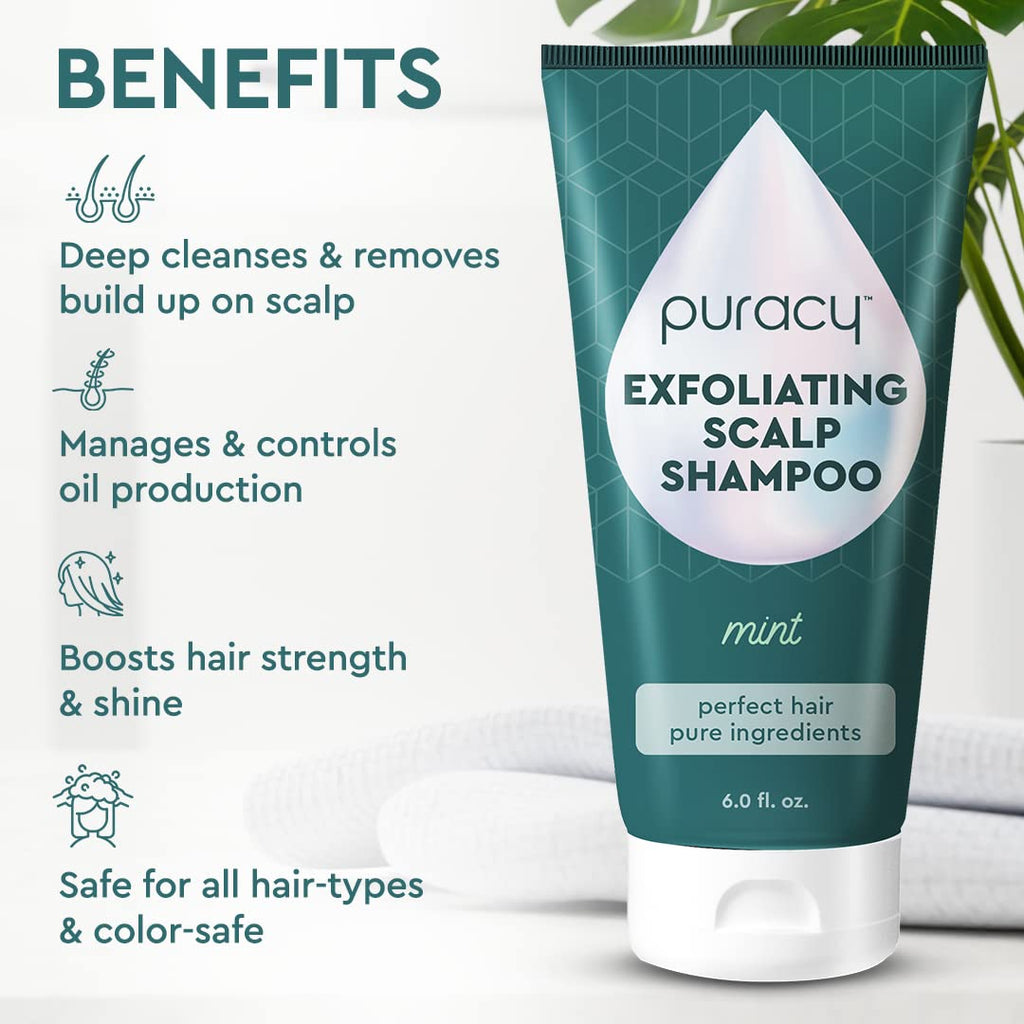 Puracy Scalp Scrub – 99.96% Natural Scalp Exfoliator with Mint | Pre-Shampoo Treatment