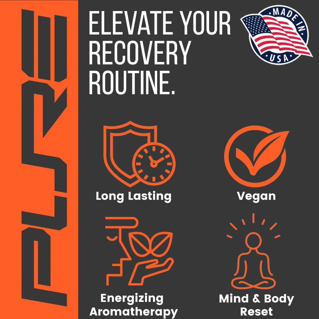 Pure Athlete Energizing Sport Shower Steamers – Orange & Tea Tree, Made in USA