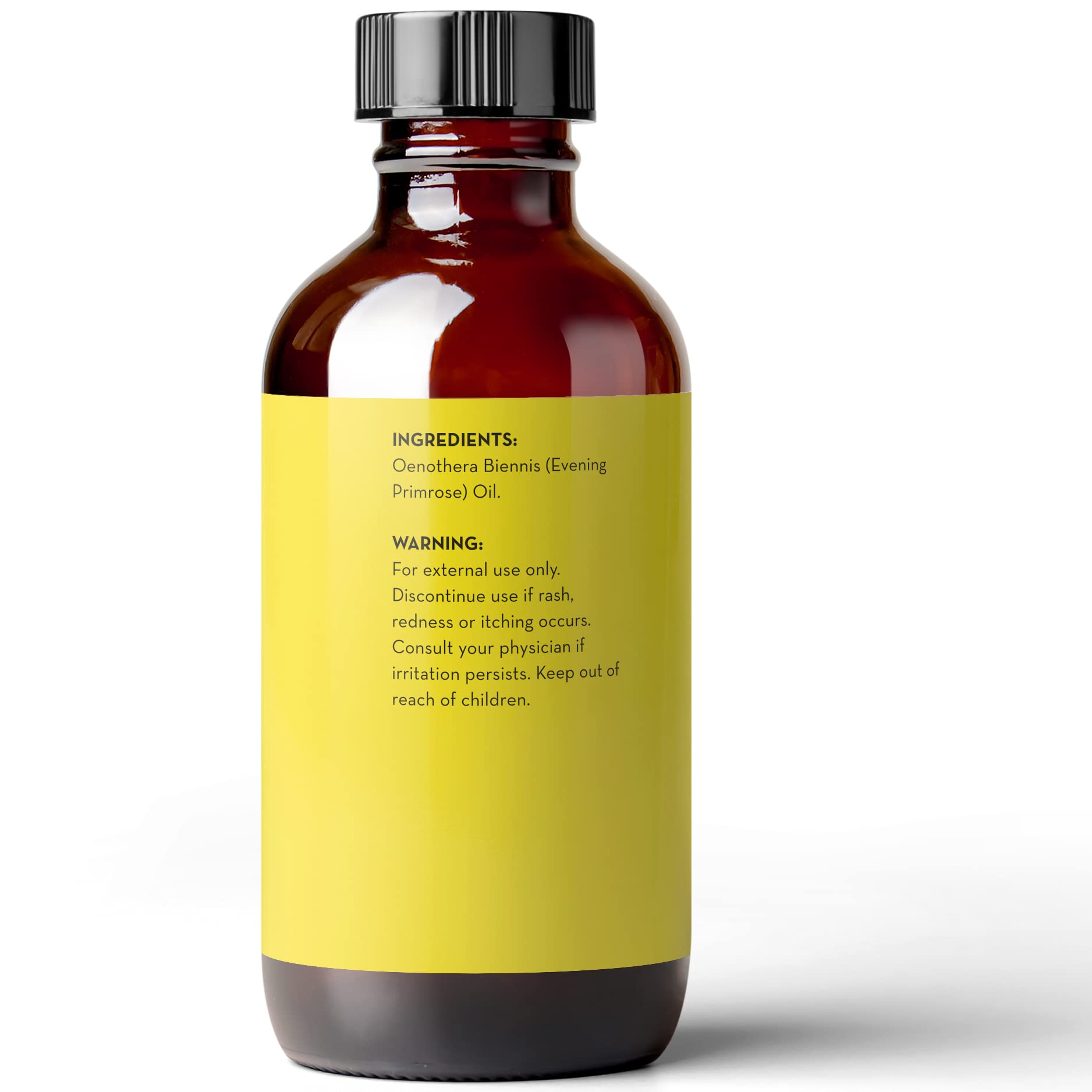 Pure Body Naturals Evening Primrose Oil – Liquid 4 oz for Skin & Hair
