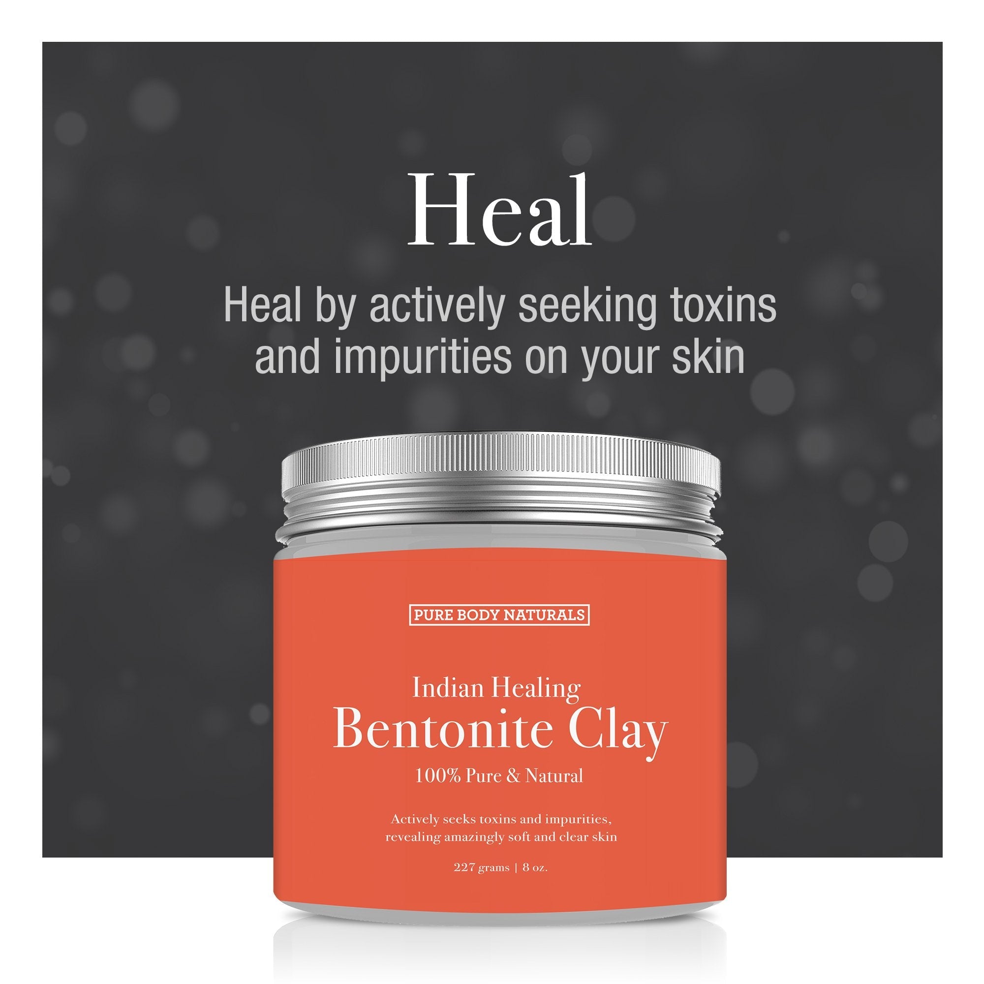 Pure Body Naturals Face Mask Gift Set – Dead Sea Mud, Charcoal & Bentonite Masks