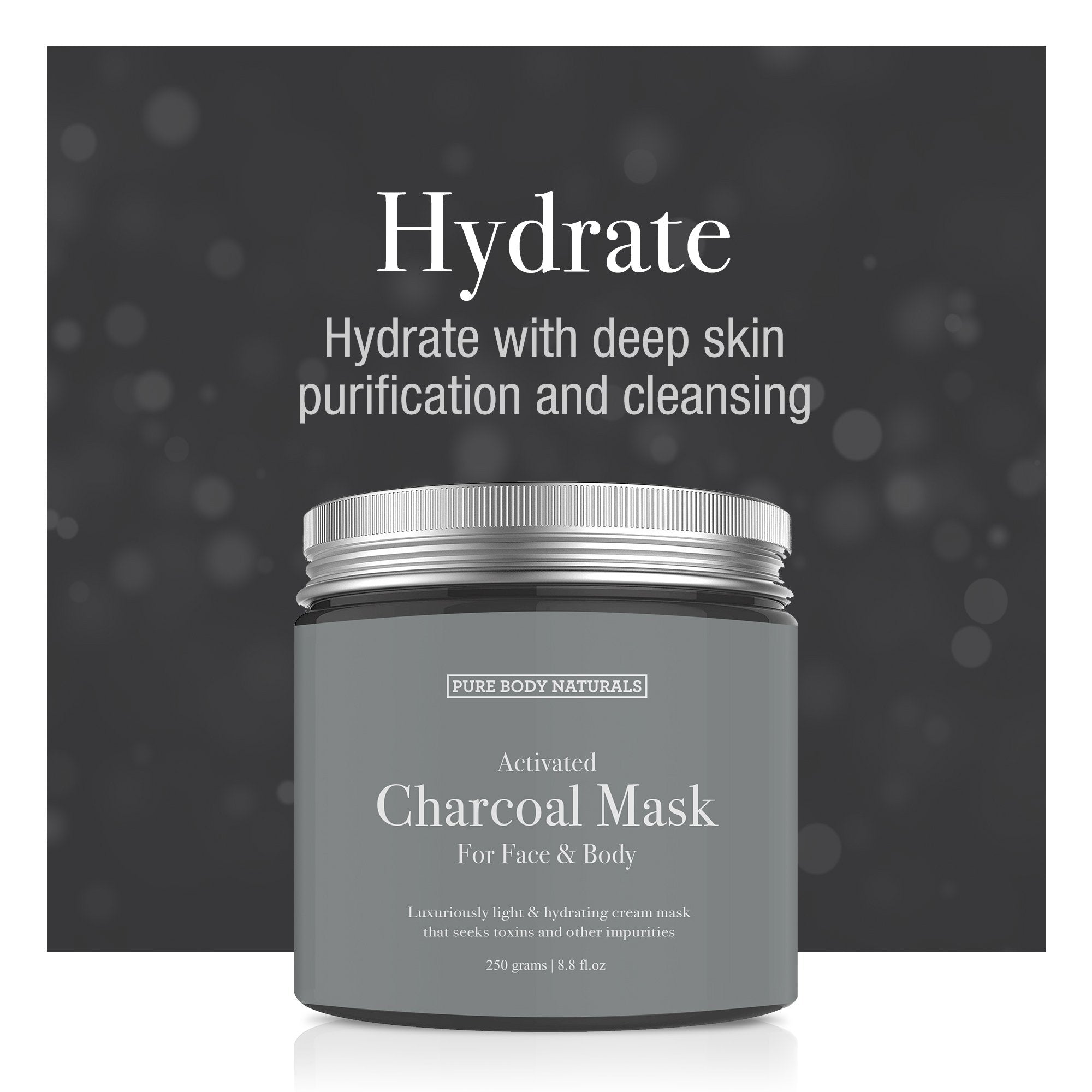Pure Body Naturals Face Mask Gift Set – Dead Sea Mud, Charcoal & Bentonite Masks