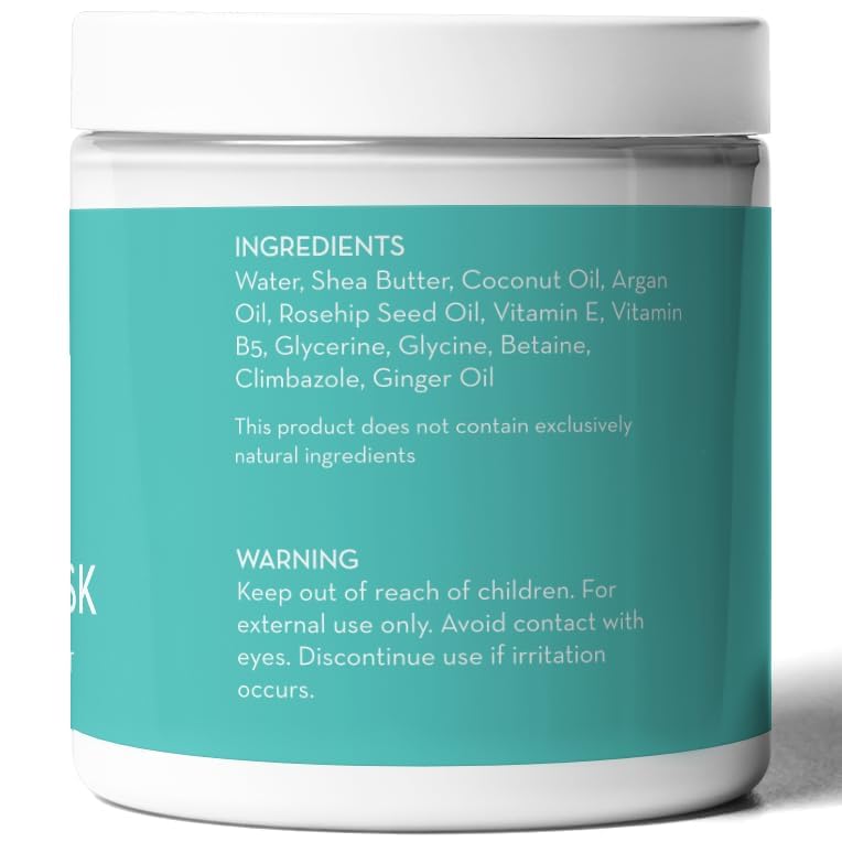 Pure Body Naturals Hair Mask | Argan Oil Deep Conditioning for Damaged & Curly Hair, 8 oz