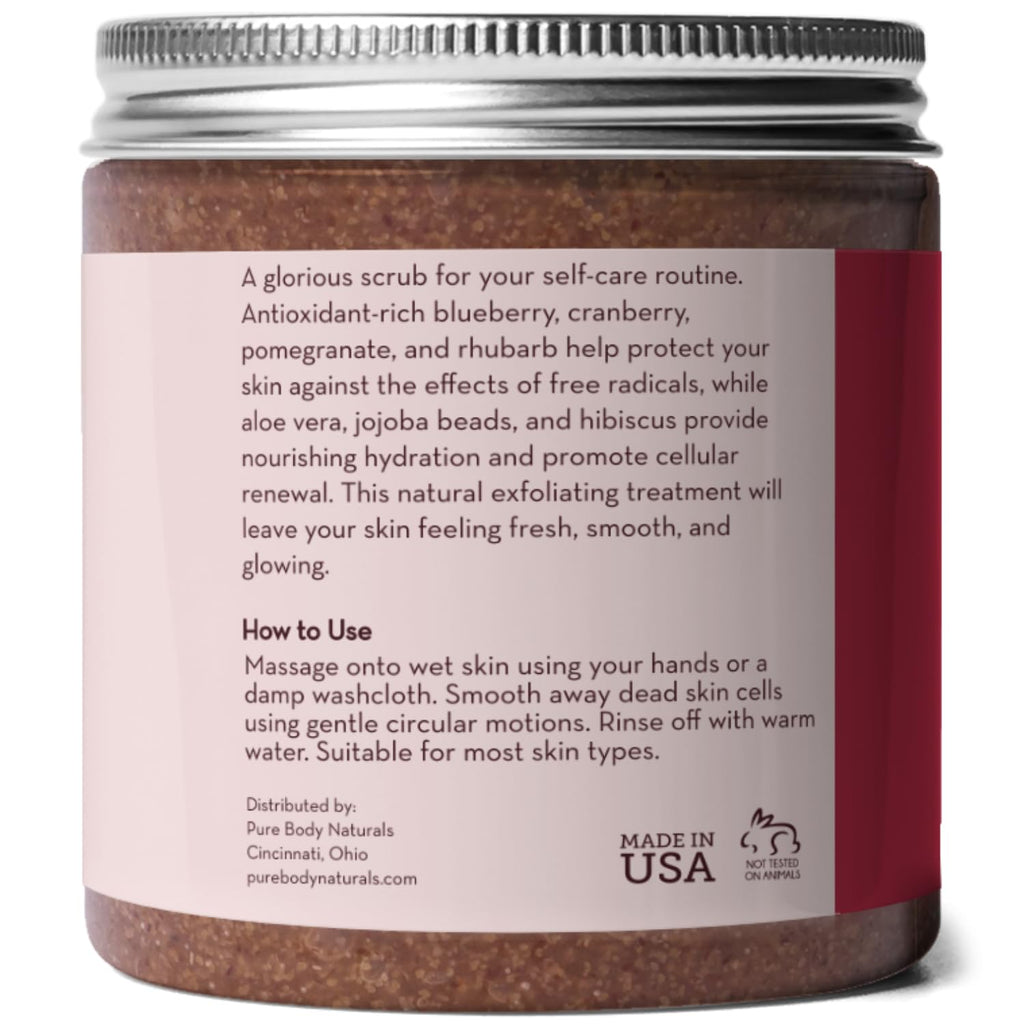 Pure Body Naturals Superfruit Smoothie Scrub – Antioxidant Facial Exfoliator, 8.8 oz