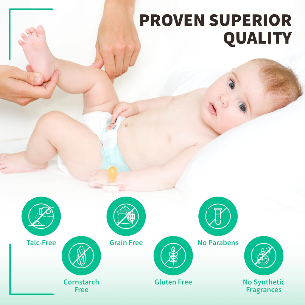 Pure Clay Bentonite Baby Powder – Talc-Free, Food Grade, Sensitive Skin (8 oz Travel Size)