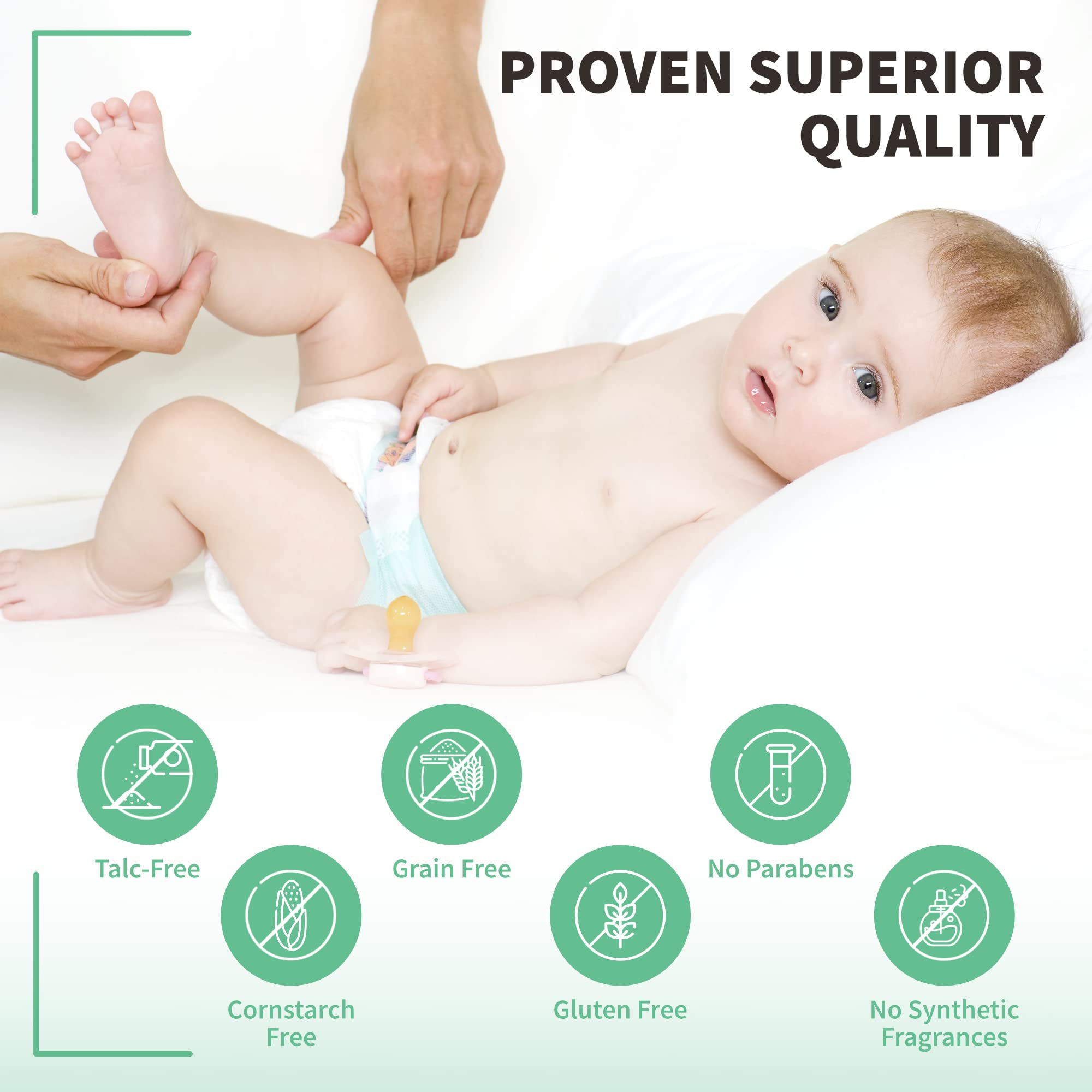 Pure Clay Bentonite Baby Powder – Talc-Free, Food Grade, Sensitive Skin (8 oz Travel Size)