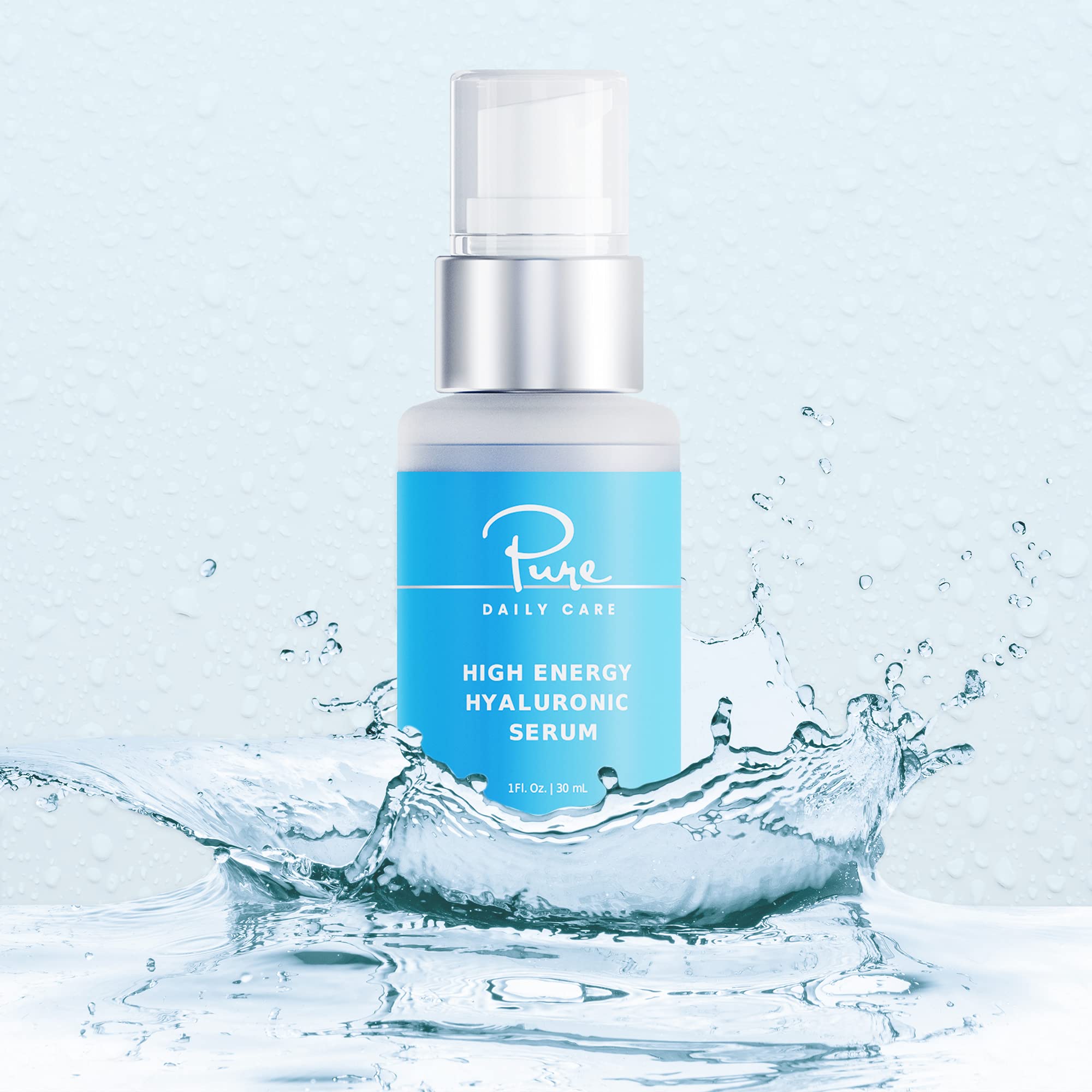 Pure Daily Care High Energy Hyaluronic Serum (1oz) – Hydrating Clinical-Grade Hyaluronic Acid Serum