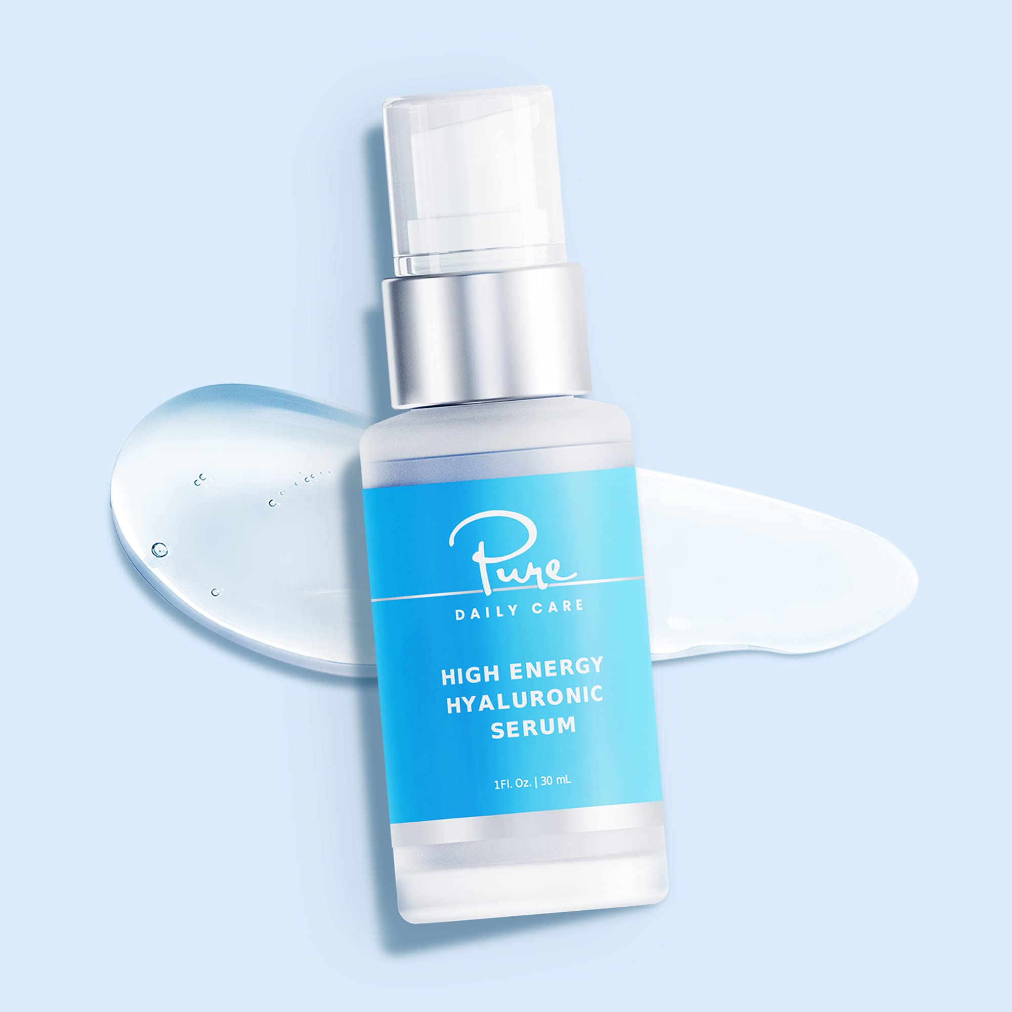 Pure Daily Care High Energy Hyaluronic Serum (1oz) – Hydrating Clinical-Grade Hyaluronic Acid Serum