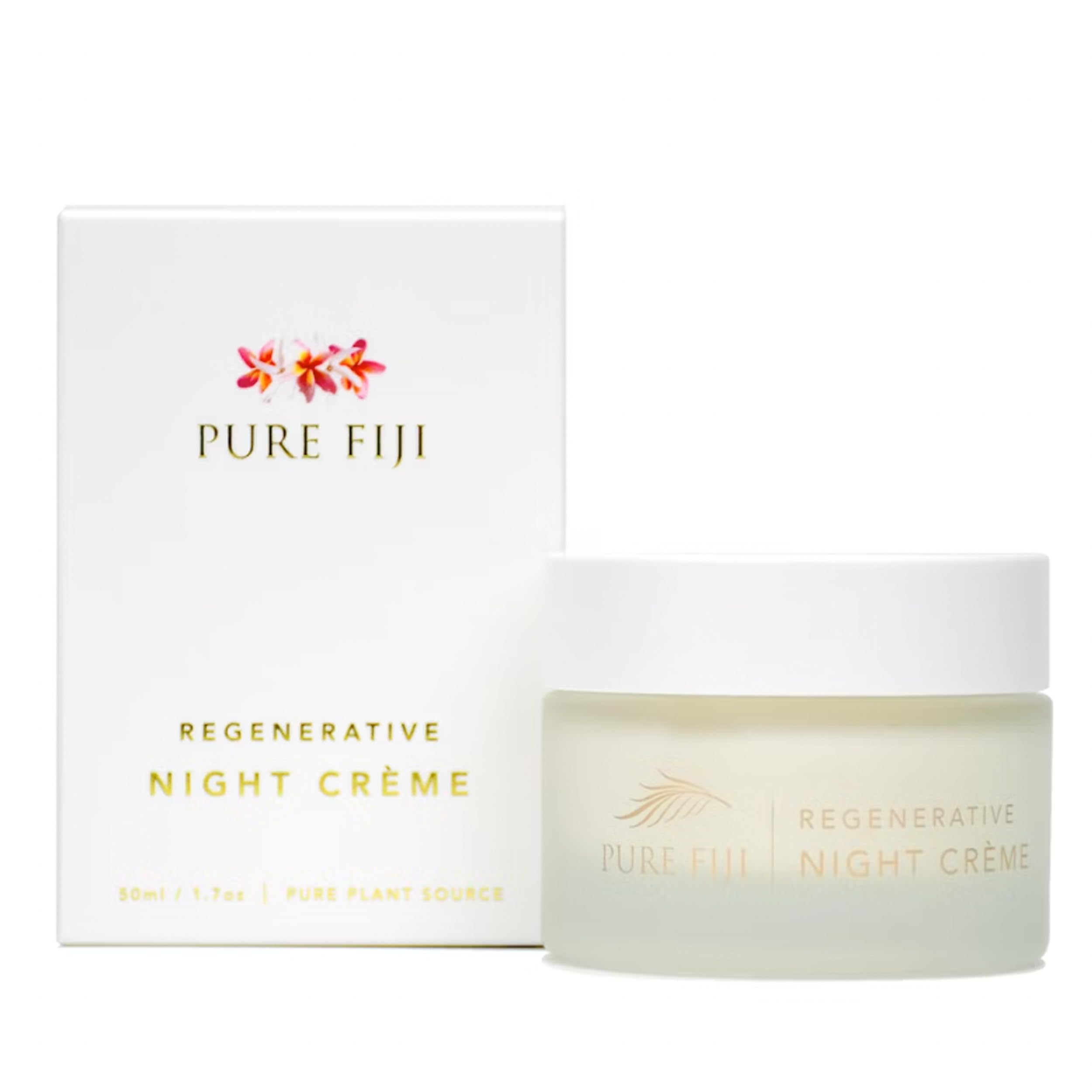 PURE FIJI Regenerative Night Cream – Anti Aging Moisturizer, Overnight Hydration & Repair (1.7 oz / 50 ml)