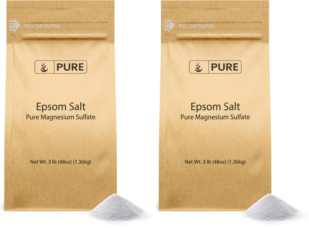 Pure Original Ingredients Epsom Salt 3 lb Pack of 2 | Pure Magnesium Sulfate for Bathing & Soaking