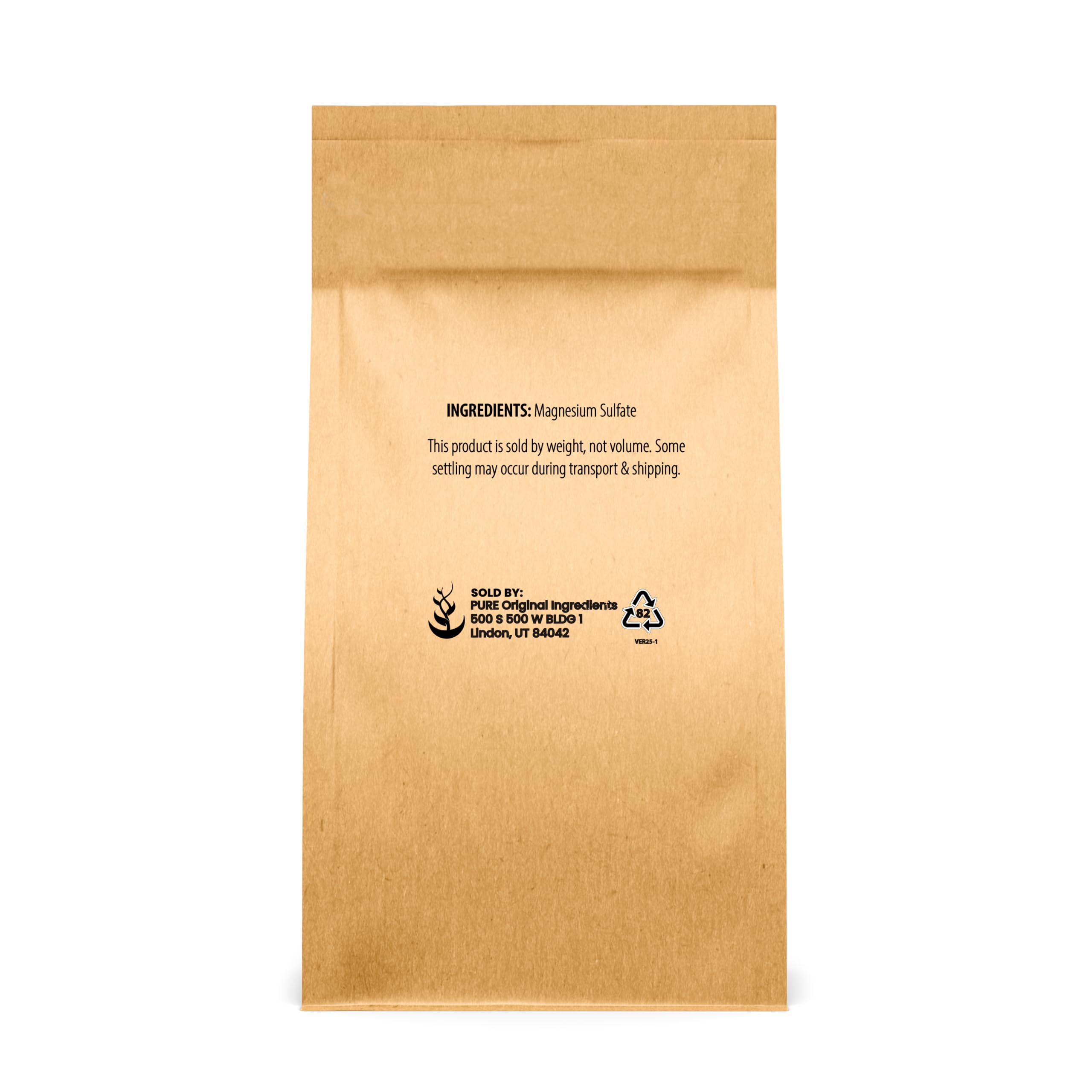 Pure Original Ingredients Epsom Salt – Food Grade Magnesium Sulfate, Soaking Solution (5 lb) Pack of 2