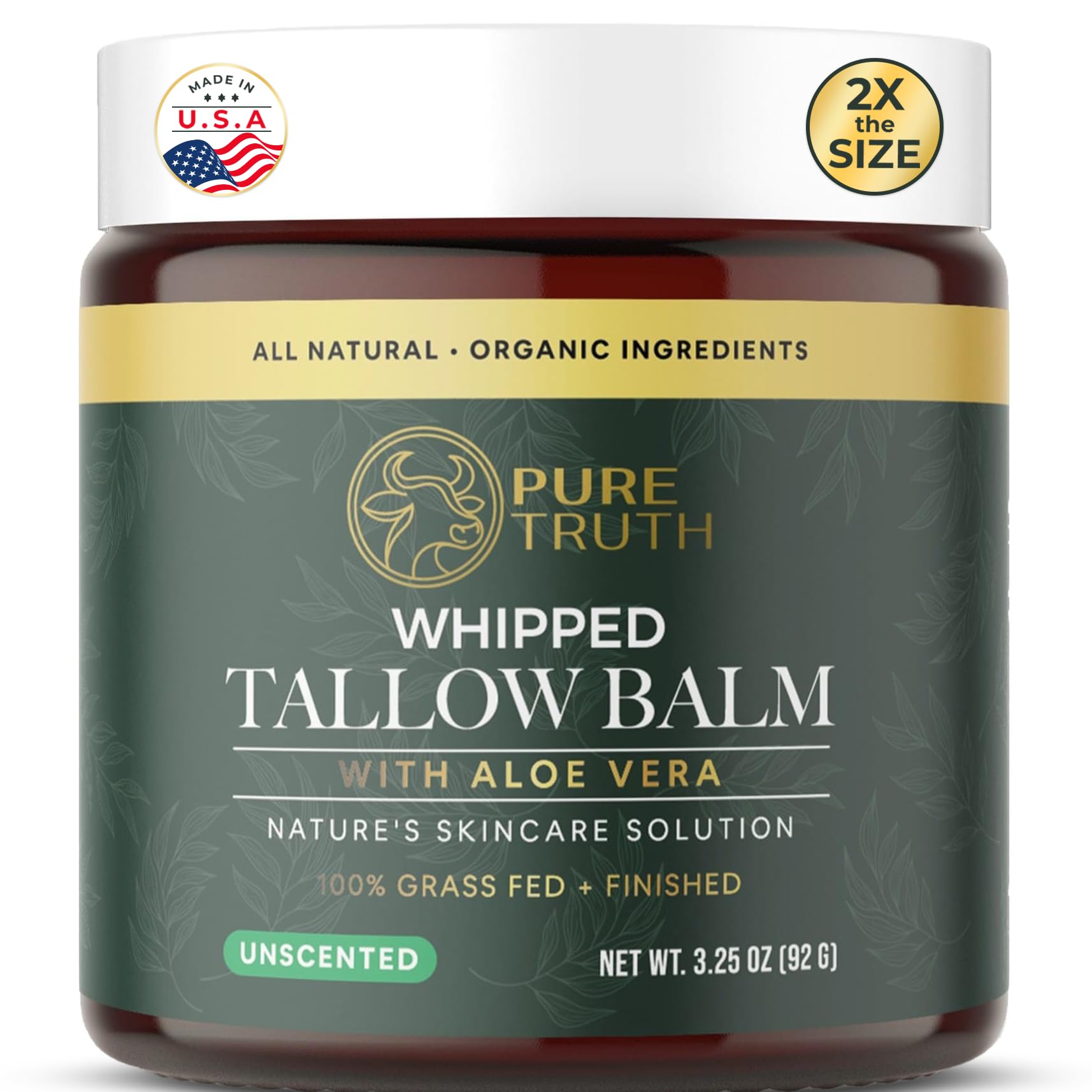Pure Truth Beef Tallow Skin Care – Unscented Whipped Tallow & Honey Balm
