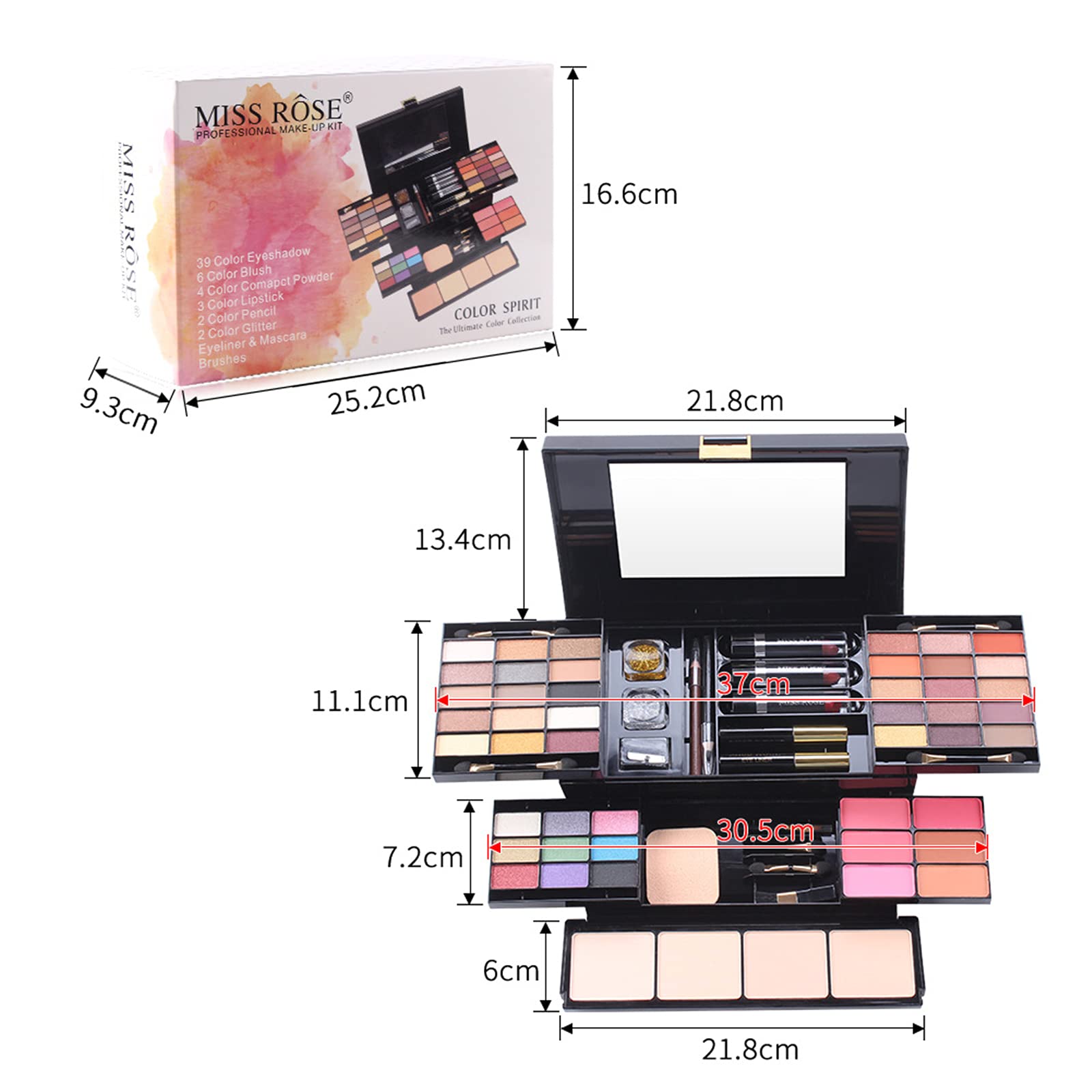 Pure Vie 54-Color All-in-One Holiday Gift Makeup Set | Complete Starter Kit