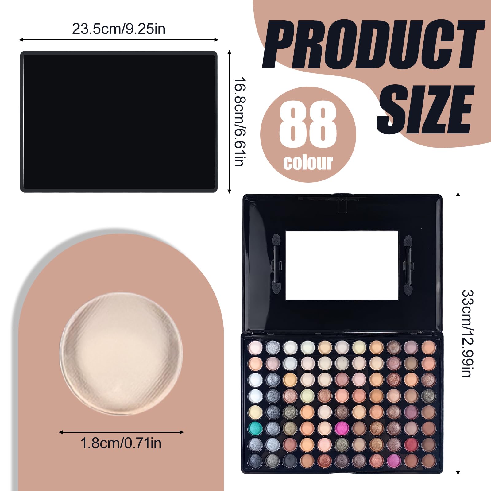 Pure Vie 88 Colors Highlight Eyeshadow Palette – Waterproof, Long-Wear & Vibrant Gift Set