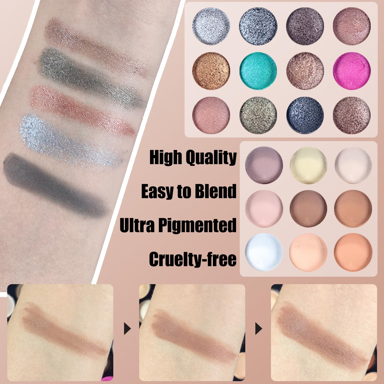 Pure Vie 88 Colors Highlight Eyeshadow Palette – Waterproof, Long-Wear & Vibrant Gift Set