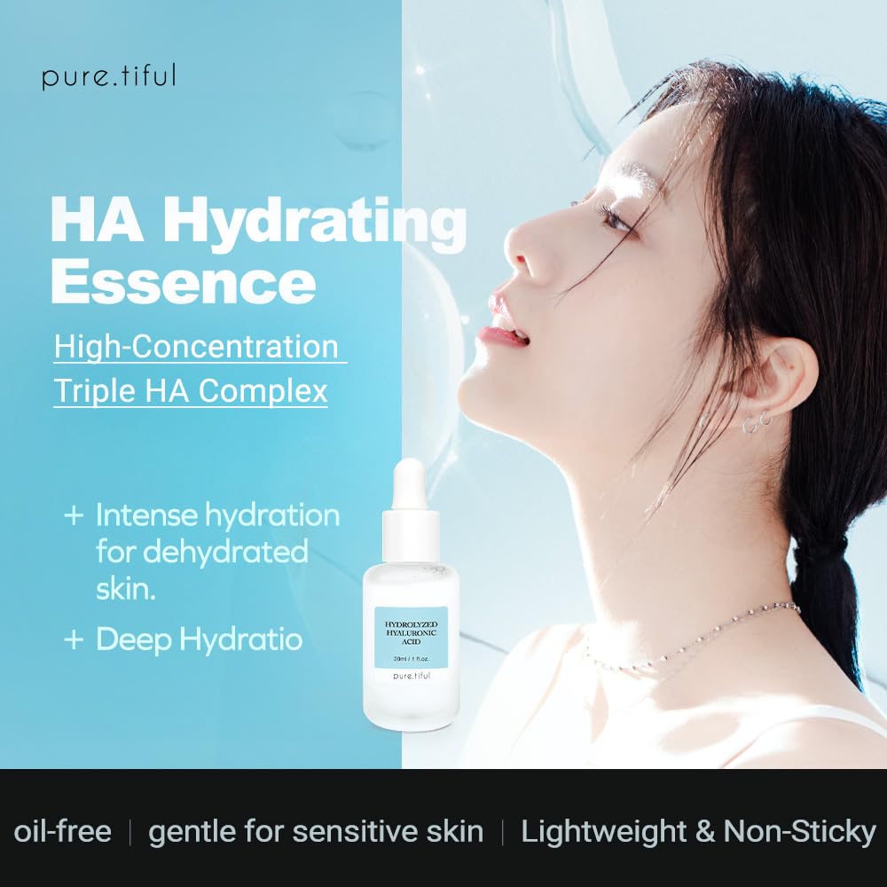 pure.tiful Hydrolyzed Hyaluronic Acid Serum (30ml) – Triple HA Complex for All Ages