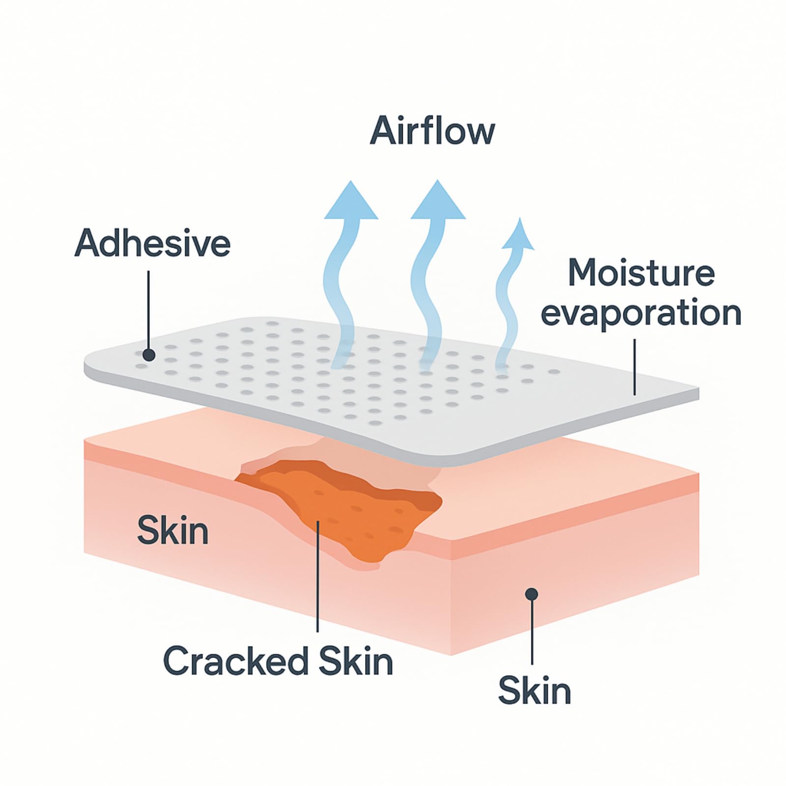 PUREEASE Cracked Skin Repair Sheets for Dry Heels, Fingers & Hands – Waterproof, Invisible Barrier Patches (10 Sheets)