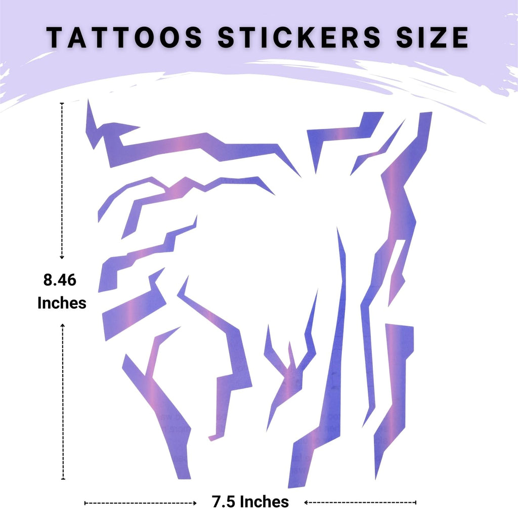 PUREHAIR Purple Ombre Temporary Tattoo – Realistic Waterproof Body Art for Cosplay (2 PCS)