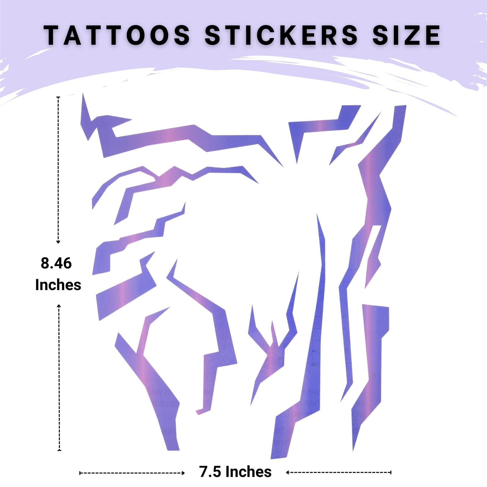 PUREHAIR Purple Ombre Temporary Tattoo – Realistic Waterproof Body Art for Cosplay (2 PCS)