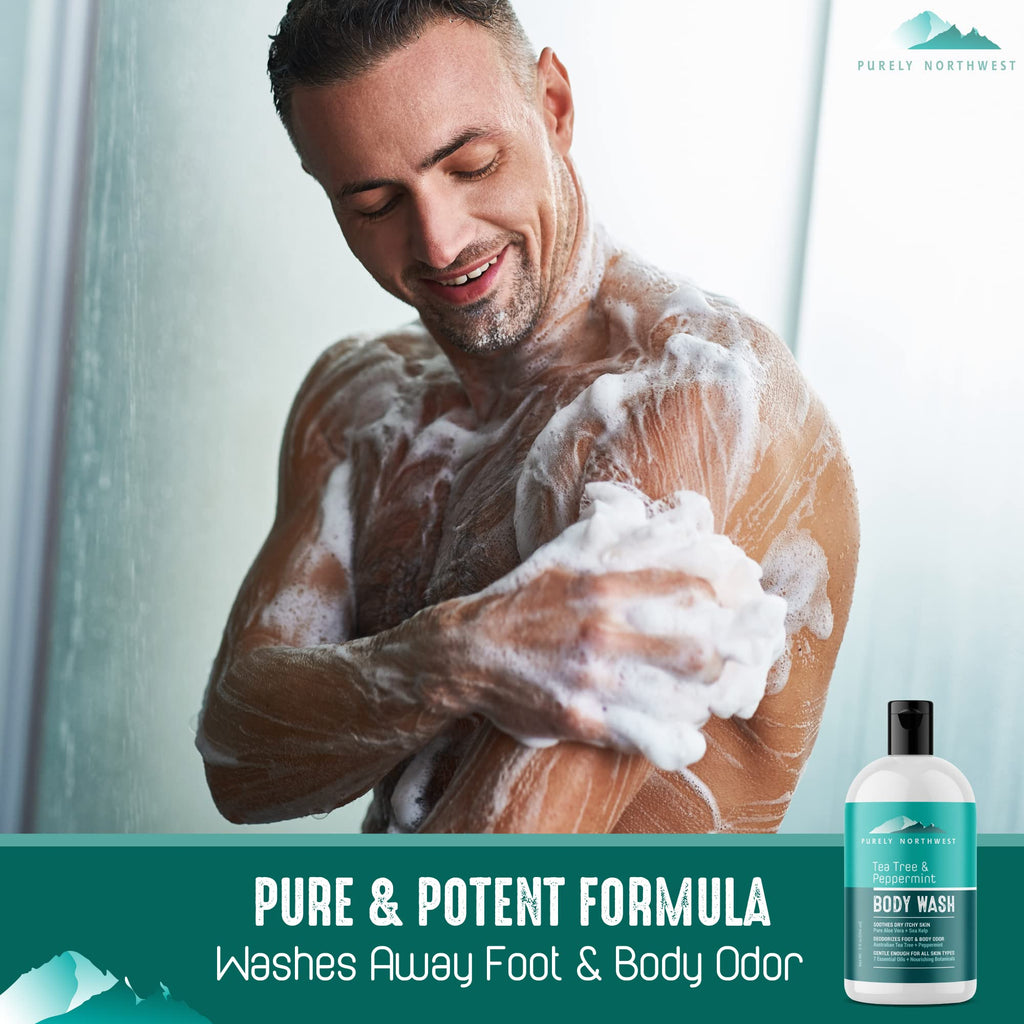 Purely Northwest Tea Tree Body Wash for Men and Women – Gentle, Hydrating Cleanser