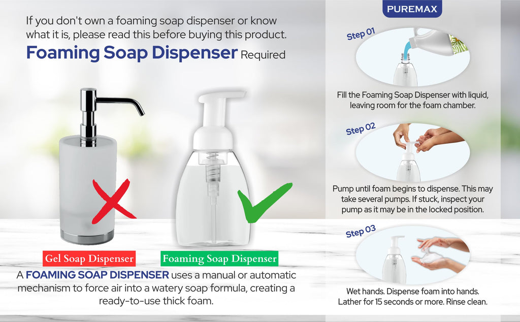 Puremax Honey Almond Foaming Hand Soap Refills — 128 Fl Oz (1 Gallon) Made in USA | Gentle, Moisturizing Foam