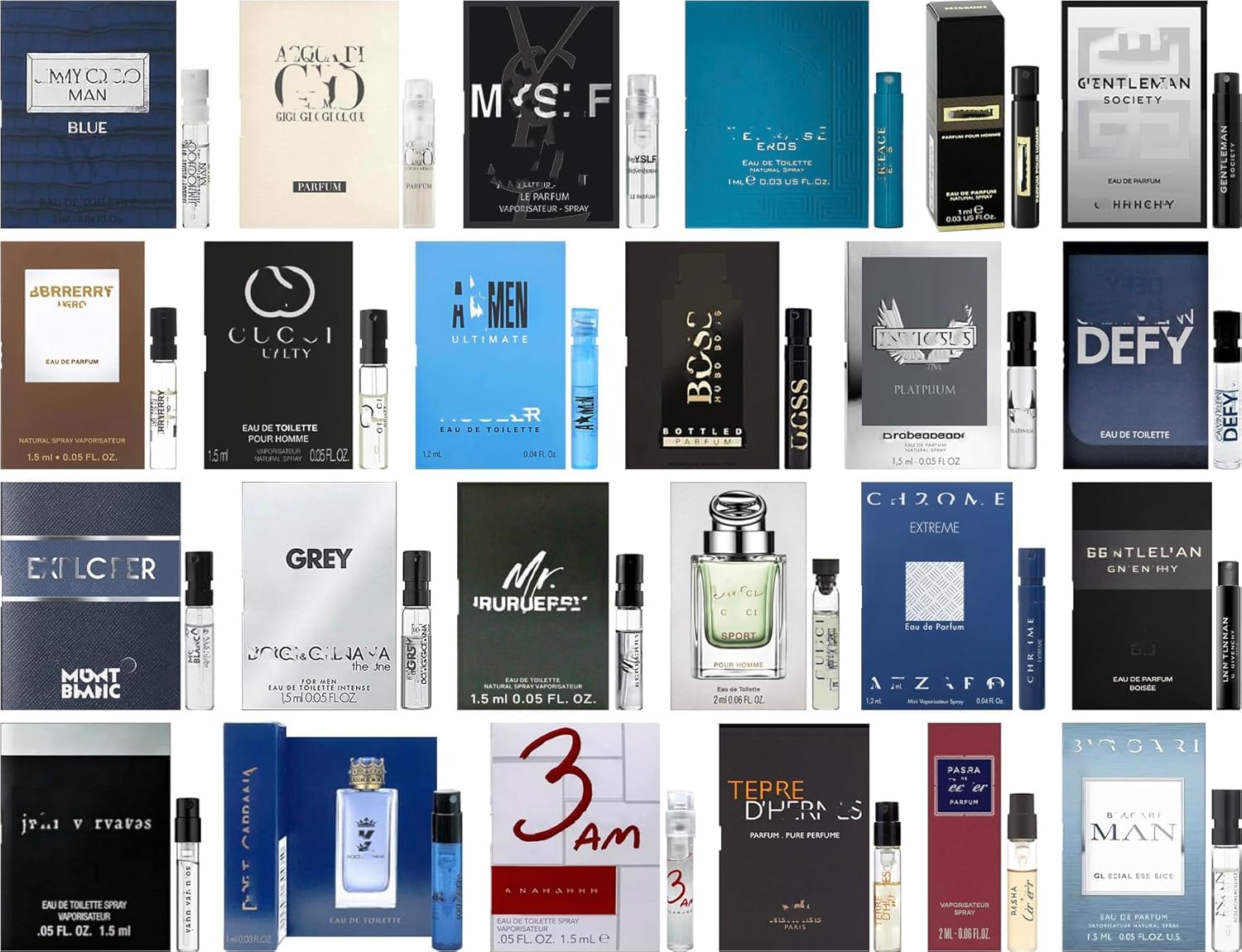 PureScents Men's Designer Cologne Sample Vial Set – 8 Top Rated Scents