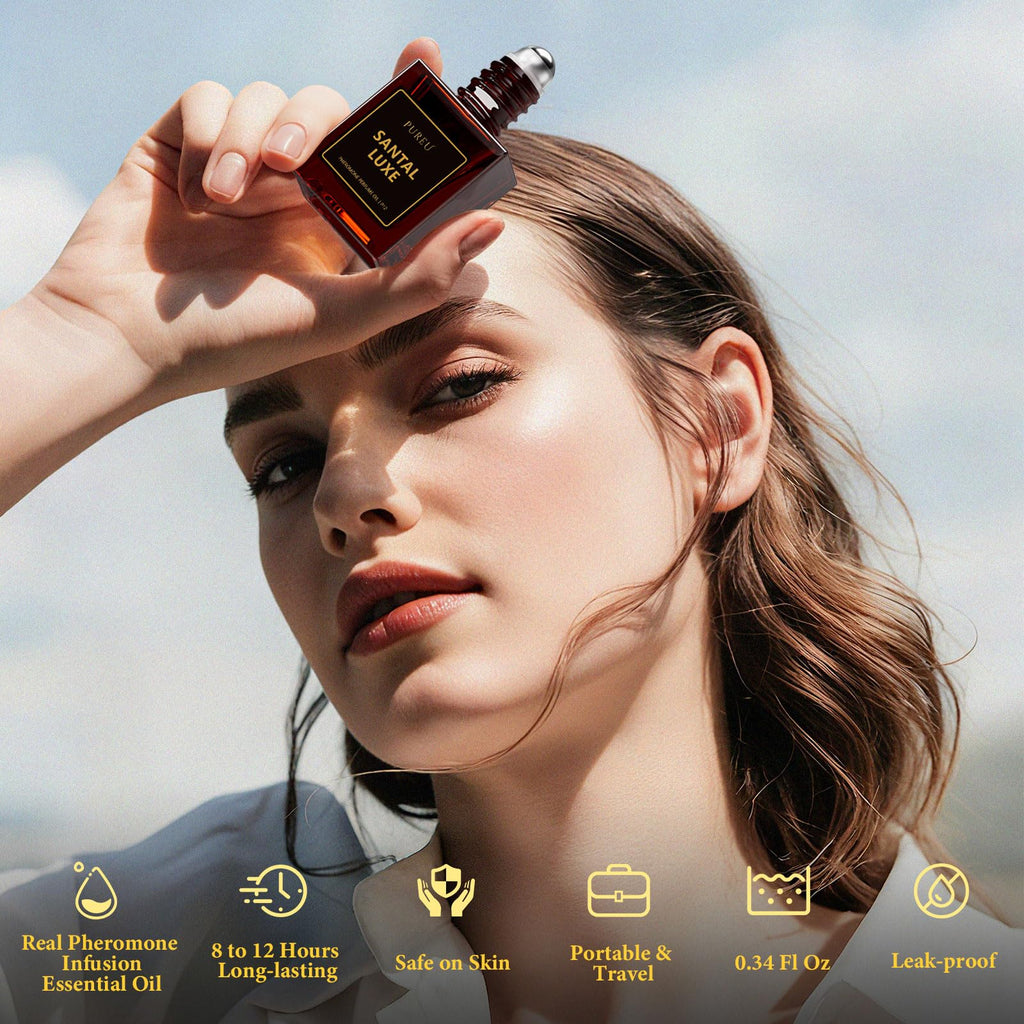 PUREU Pheromones Perfume for Women – Santal Luxe Roll-On, 0.34 fl oz / 10 ml, Made in USA