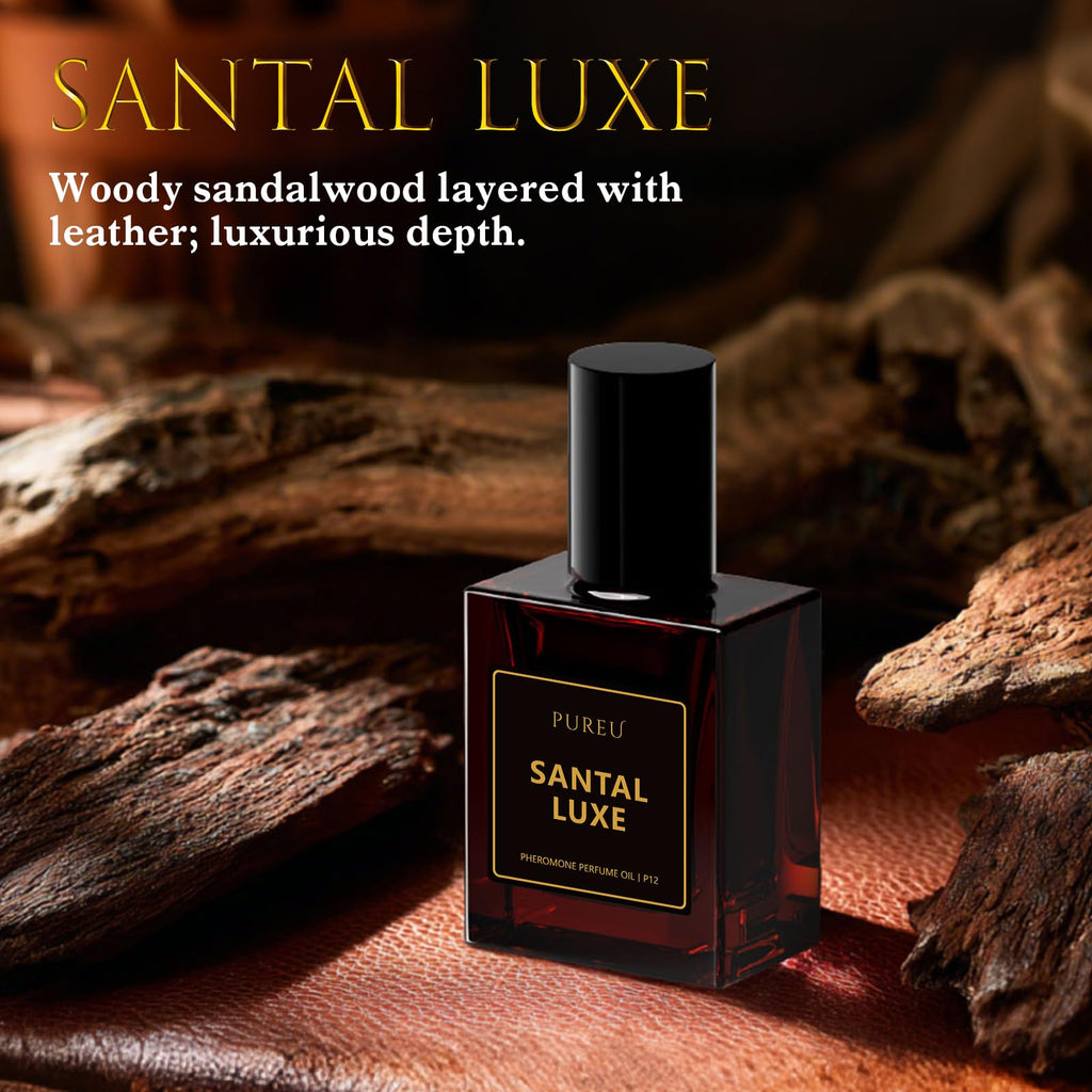 PUREU Pheromones Perfume for Women – Santal Luxe Roll-On, 0.34 fl oz / 10 ml, Made in USA