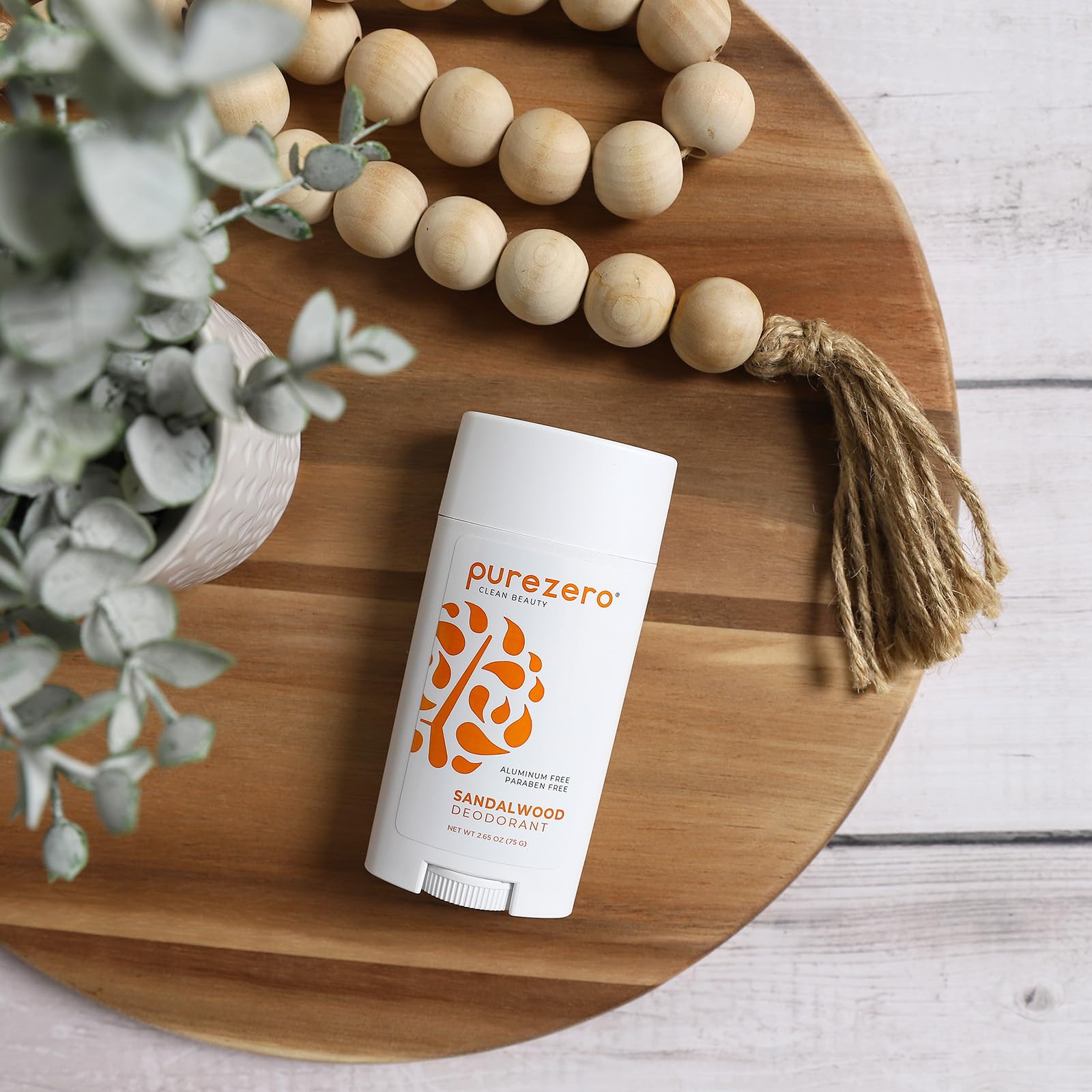 Purezero Sandalwood Deodorant – Aluminum & Paraben Free, 24-Hour Odor Protection, Shea Butter & Coconut Oil | For Women & Men