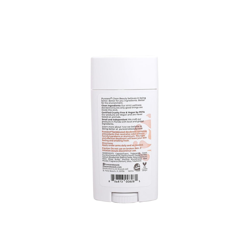Purezero Sandalwood Deodorant – Aluminum & Paraben Free, 24-Hour Odor Protection, Shea Butter & Coconut Oil | For Women & Men
