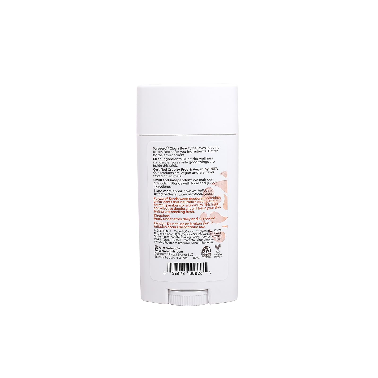Purezero Sandalwood Deodorant – Aluminum & Paraben Free, 24-Hour Odor Protection, Shea Butter & Coconut Oil | For Women & Men