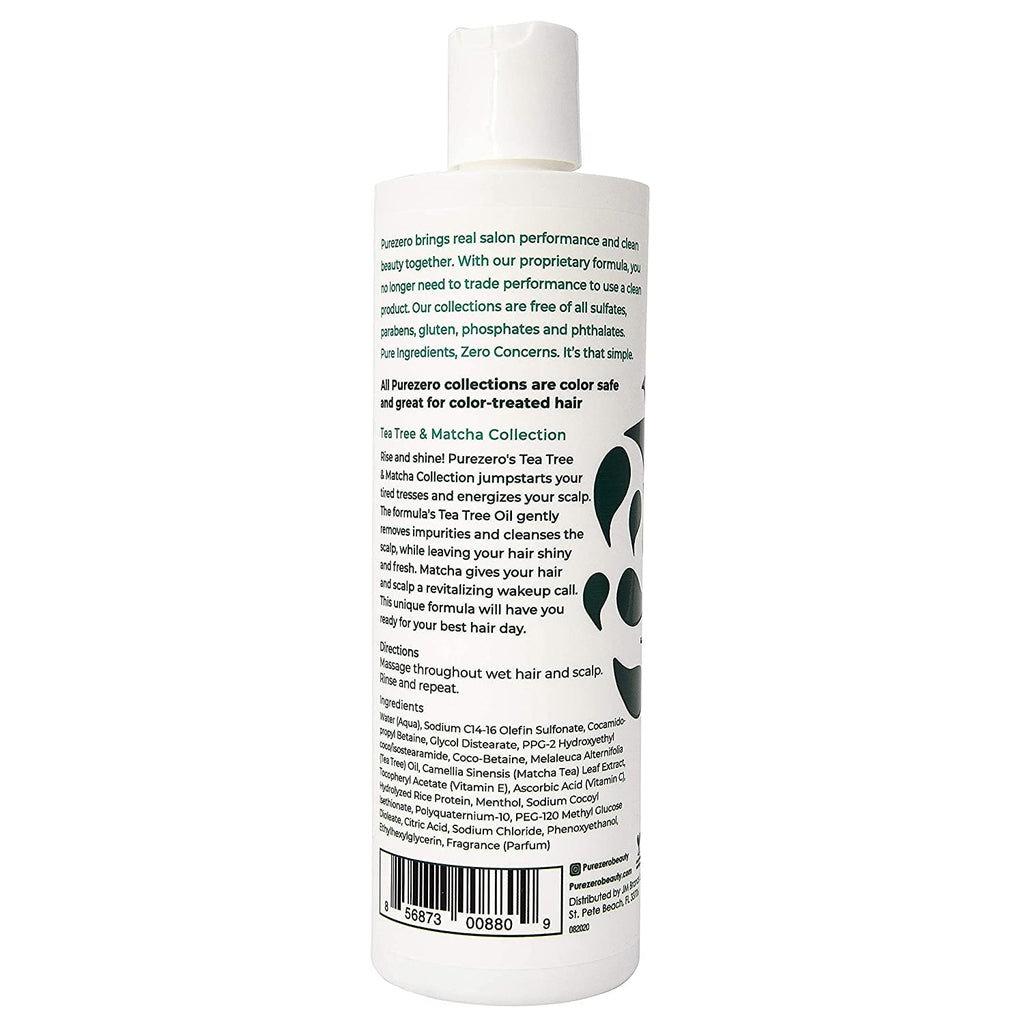 Purezero Tea Tree & Matcha Shampoo + Conditioner Set – Nourishing Scalp Care (20 oz)