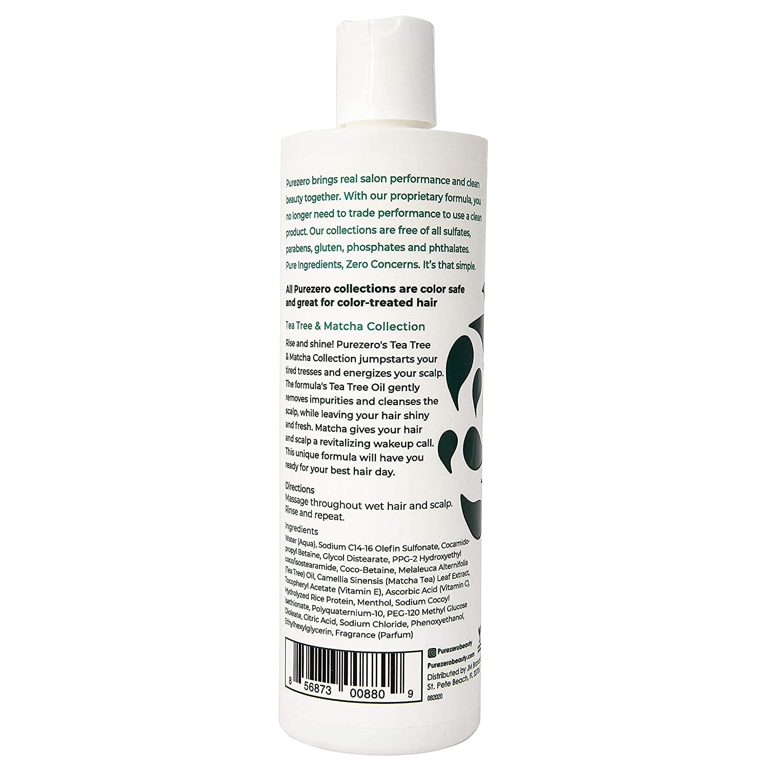 Purezero Tea Tree & Matcha Shampoo + Conditioner Set – Nourishing Scalp Care (20 oz)