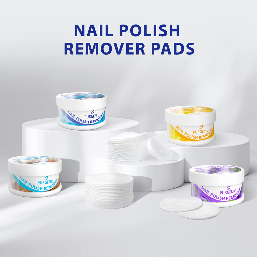 Purgenic Nail Polish Remover Pads – 256 Count, All-Natural, Acetone- and Acetate-Free, On-the-Go & Travel, Lint-Free Wipes