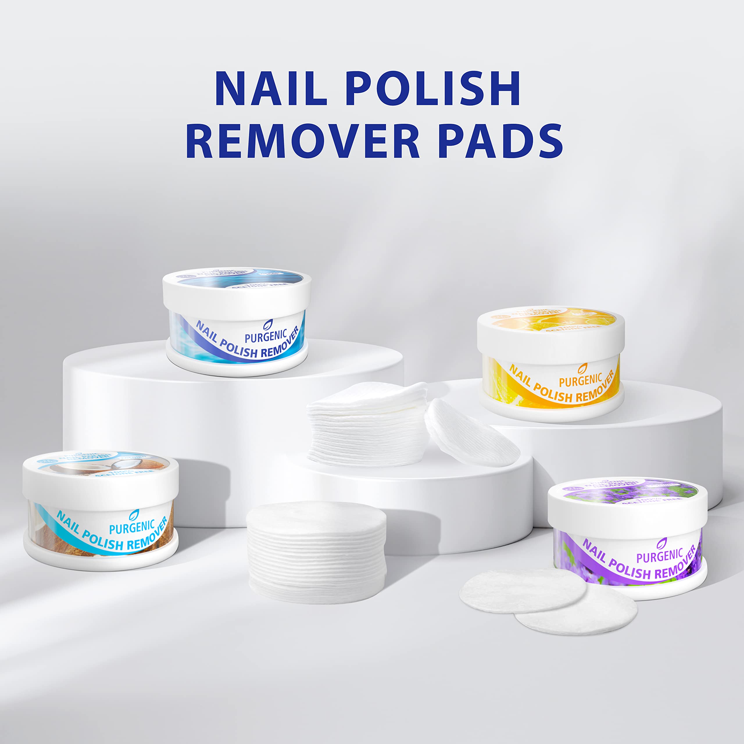 Purgenic Nail Polish Remover Pads – 256 Count, All-Natural, Acetone- and Acetate-Free, On-the-Go & Travel, Lint-Free Wipes