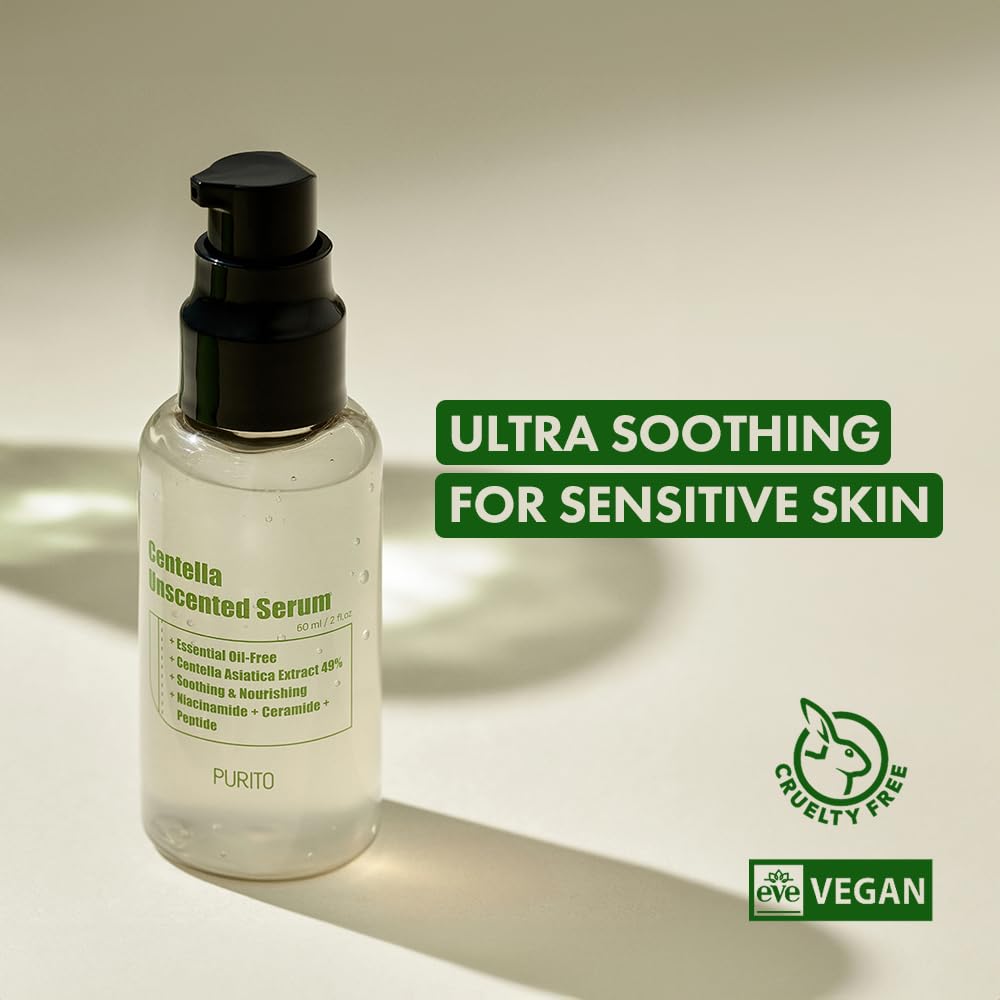 Purito Centella Unscented Serum | Soothing, Fragrance-Free Ampoule for All Skin Types | 60ml