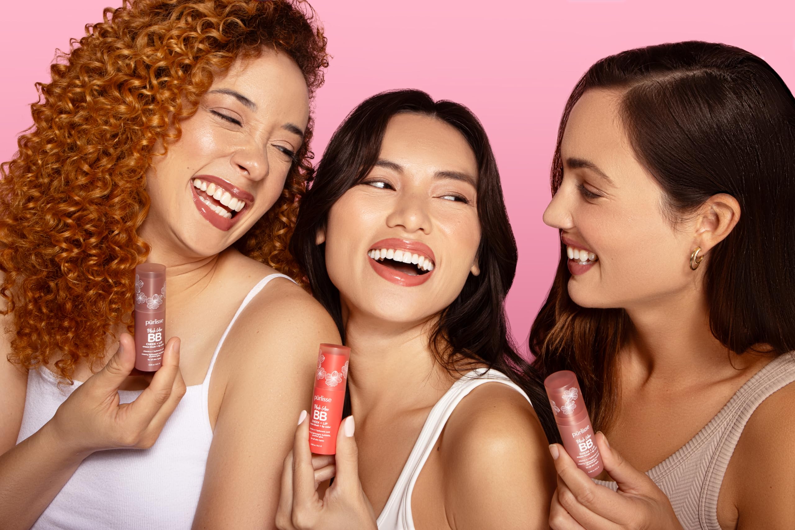 purlisse Blush Glow BB Lip & Cheek Tint – Hydrating 2-in-1 Cream Tint in Peach Please (.28 oz)