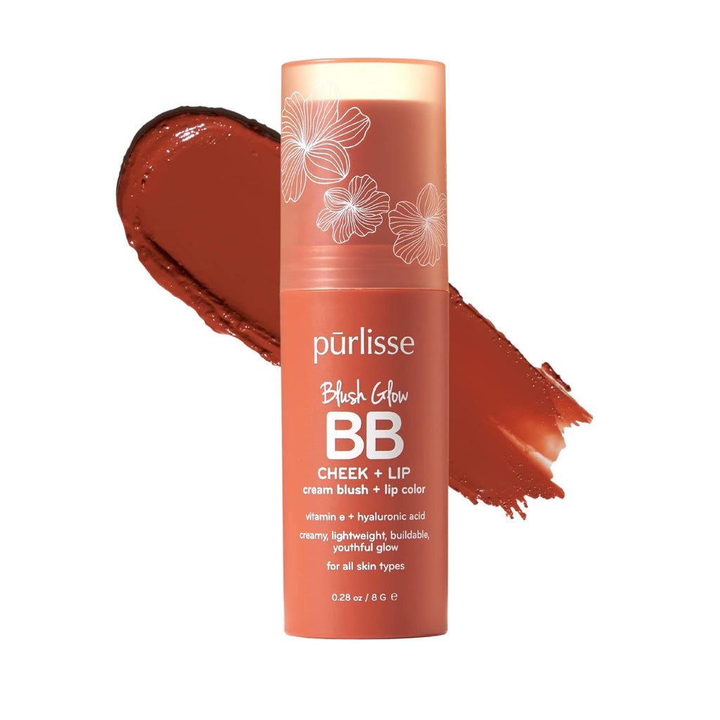 pūr­lisse Blush Glow BB Lip & Cheek Tint Desert Sunset — Hydrating 2-in-1 Cream Blush Stick