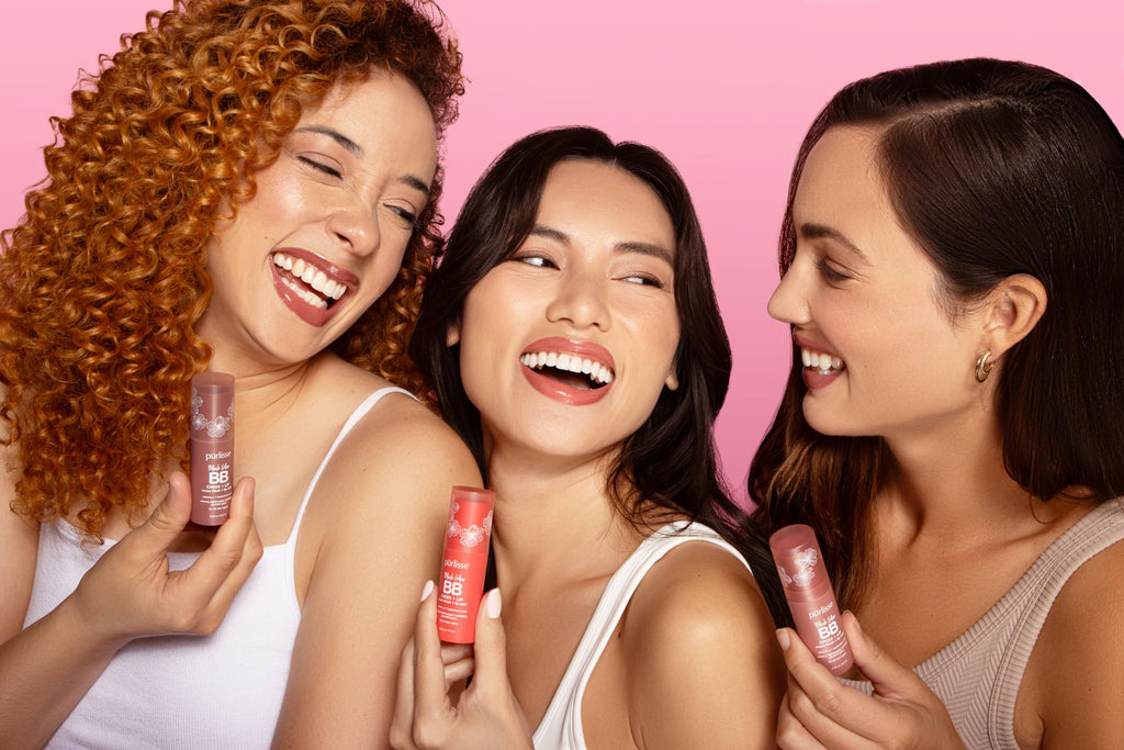 purlisse Blush Glow Lip & Cheek Tint - Hydrating 2-in-1 Cream Blush Stick in Summer Coral | Vitamin E & Hyaluronic Acid