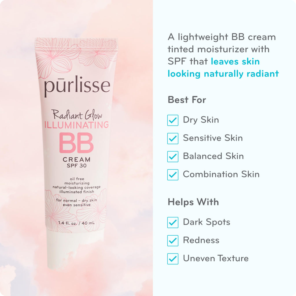 Pūrlisse Radiant Glow BB Cream SPF 30 – Dewy Finish with Goji & Hawthorn Berry