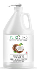 PURÓLEO Fractionated Coconut Oil 128oz (3784 ml) – Odorless Carrier Oil for Skin, Hair & Massage