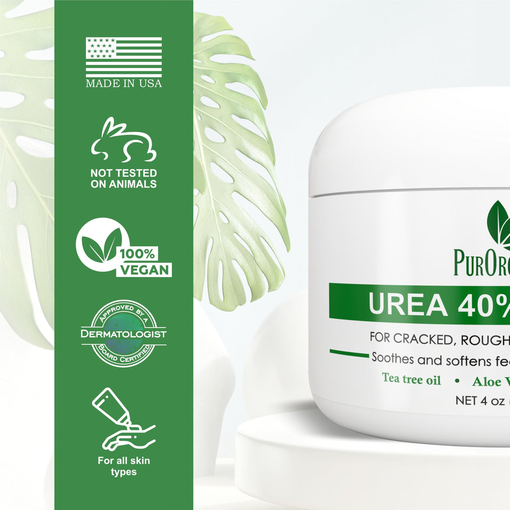 PurOrganica Urea 40% Foot Cream – USA-Made Moisturizing Foot Care (Pack of 2)