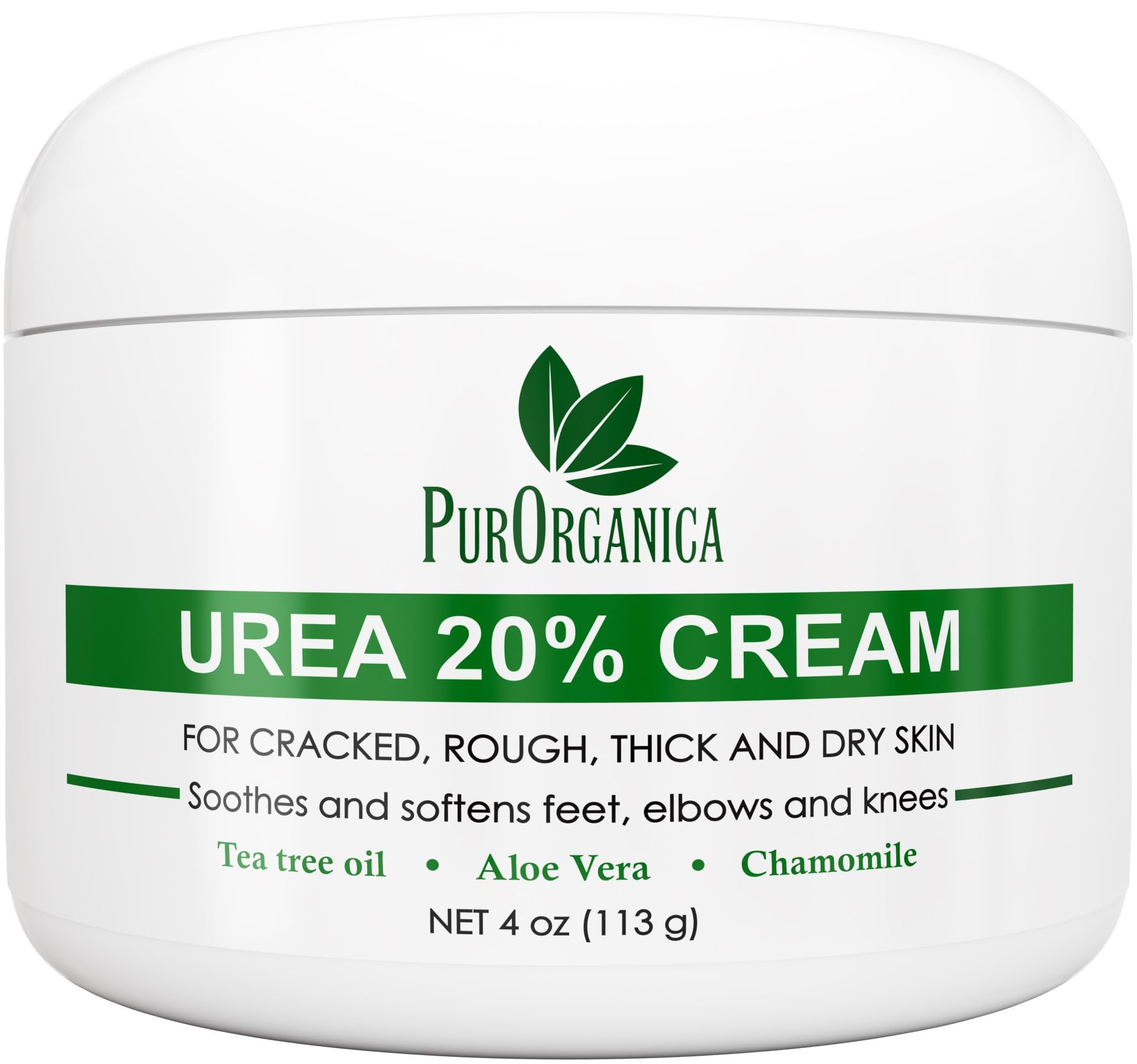 PurOrganica Urea 20% Healing Cream 4 oz – Deep Moisturizing Foot, Hand & Knee Care
