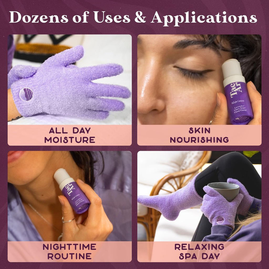 Purple Canyon Fuzzy Socks & Gloves Spa Kit with Aloe Vera & Vitamin E Balm