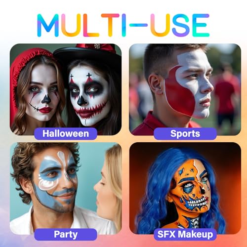 PWYSHXDF 10 Colors Water-Based Face & Body Paint Set for Adults – Non-Toxic & Washable