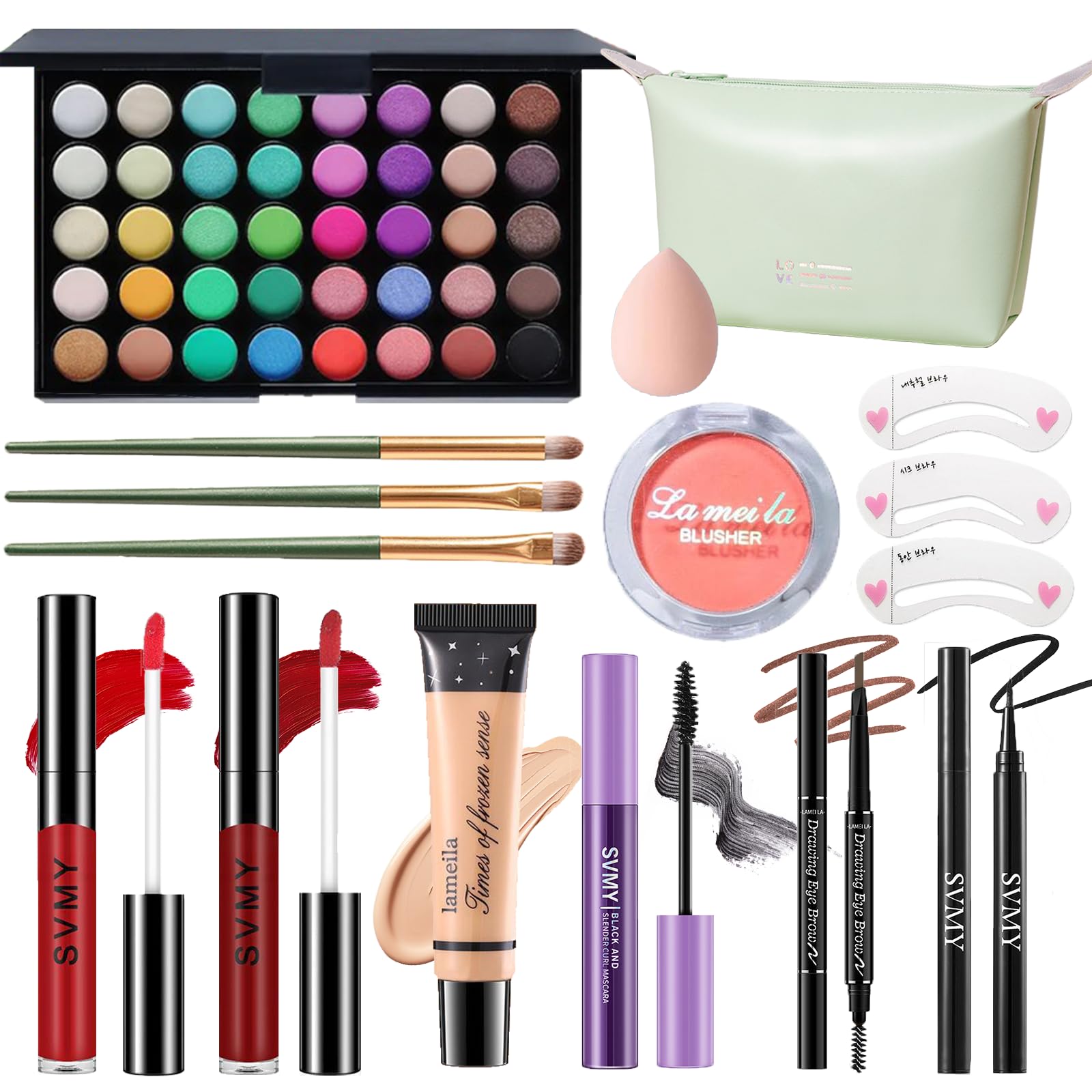 PWYSHXDF Makeup Set – Full Face Kit for Beginners & Pros | Travel-Ready
