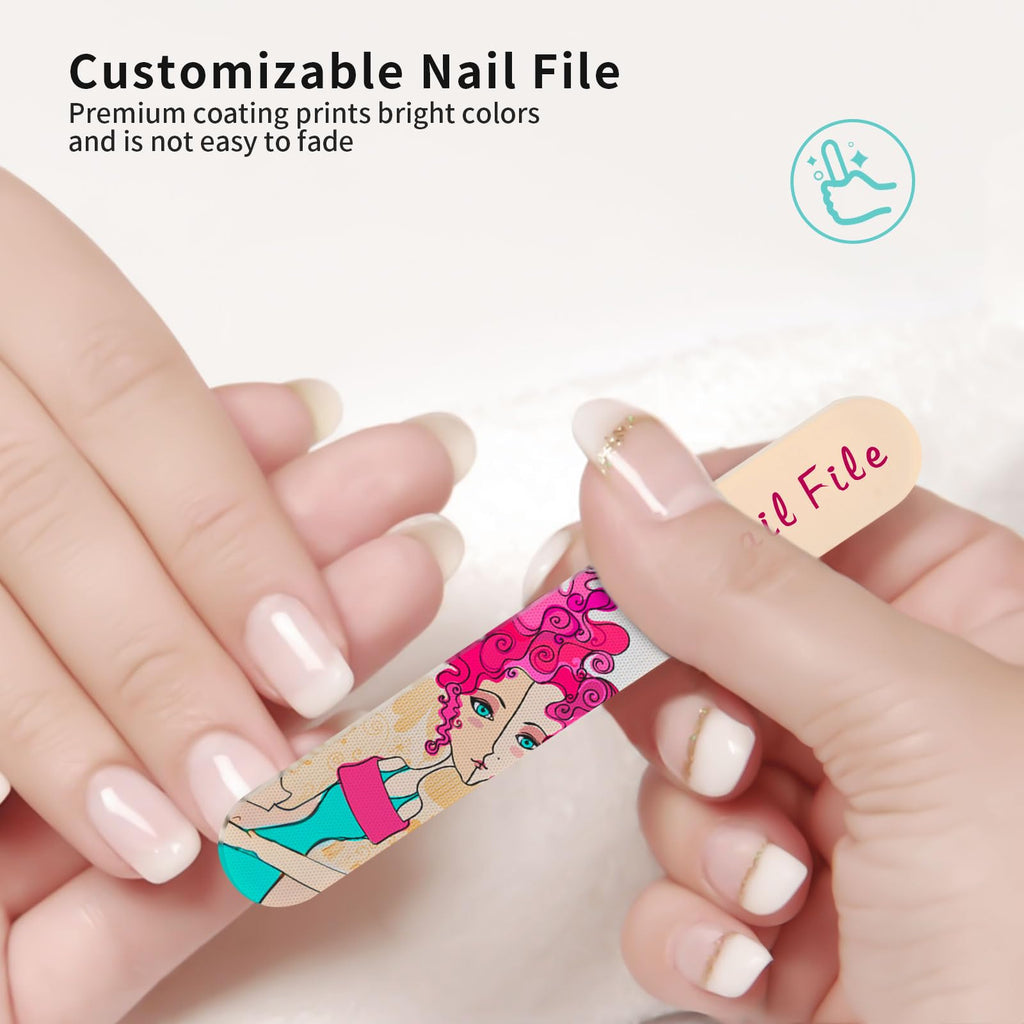 PYD Life 24-Pack Sublimation Glass Nail File Blanks – Mixed Shapes for Custom Nail Art