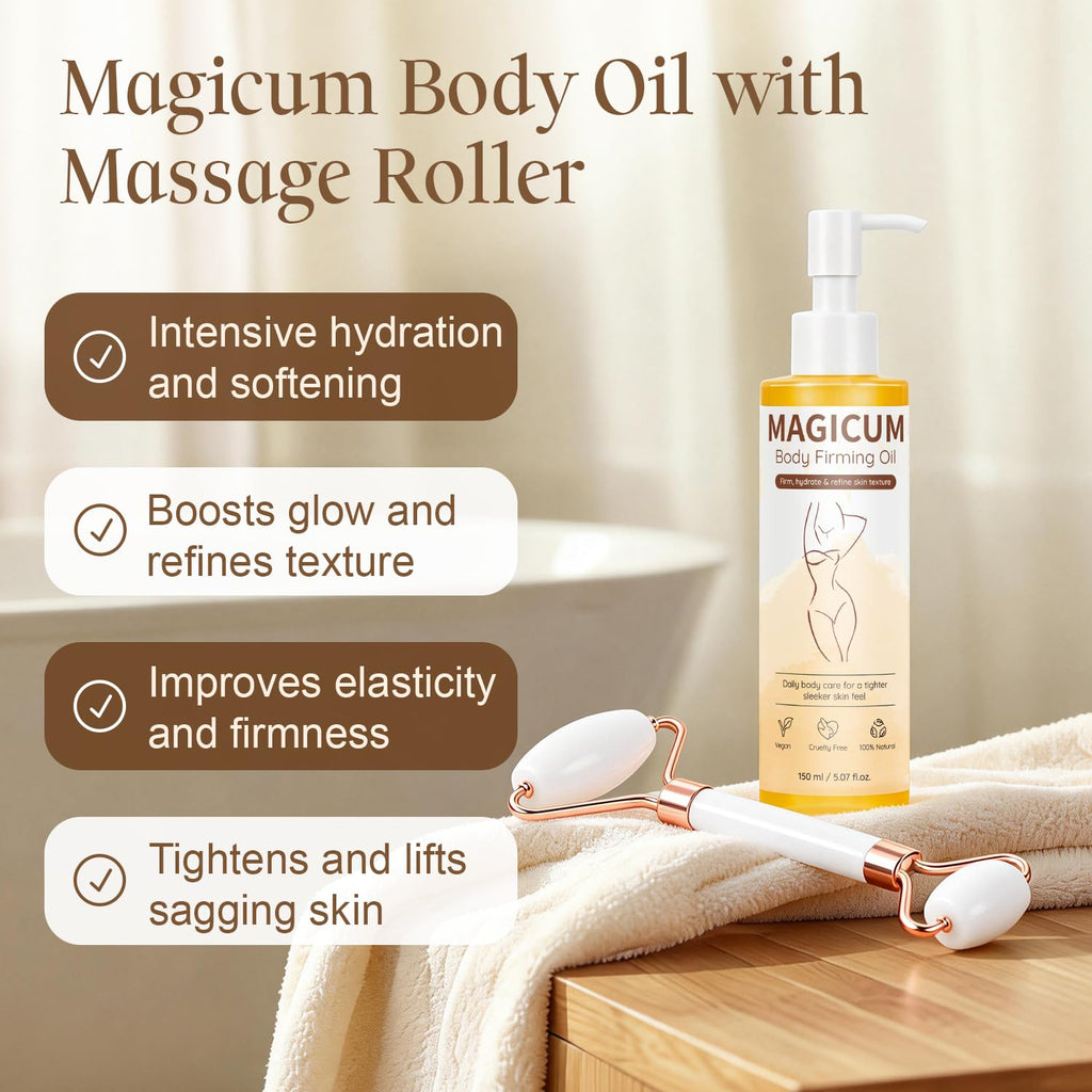 QAH Magic Body Firming Oil with Massage Roller – After Shower Hydration