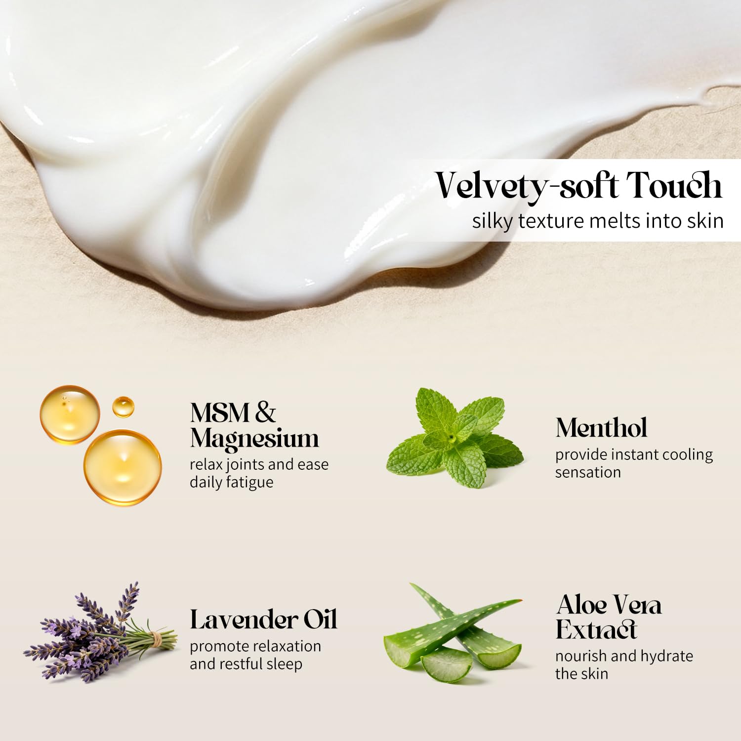 QAH Magnesium Cream for Muscle & Nerve Relief – Lavender & Aloe Vera, Fast Absorbing