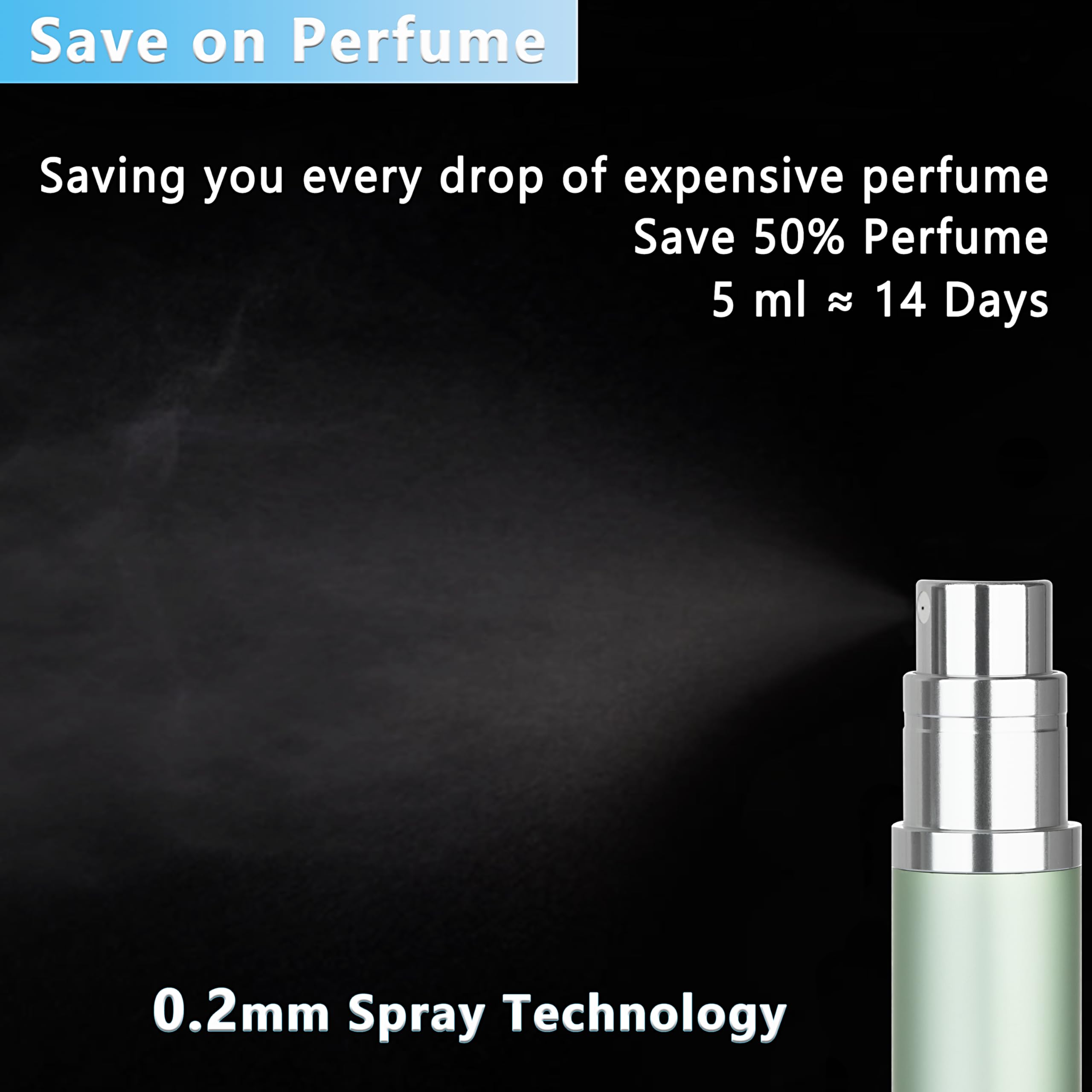 Qavhun 5ml Refillable Perfume Atomizer – Leakproof Travel Bottle Gray